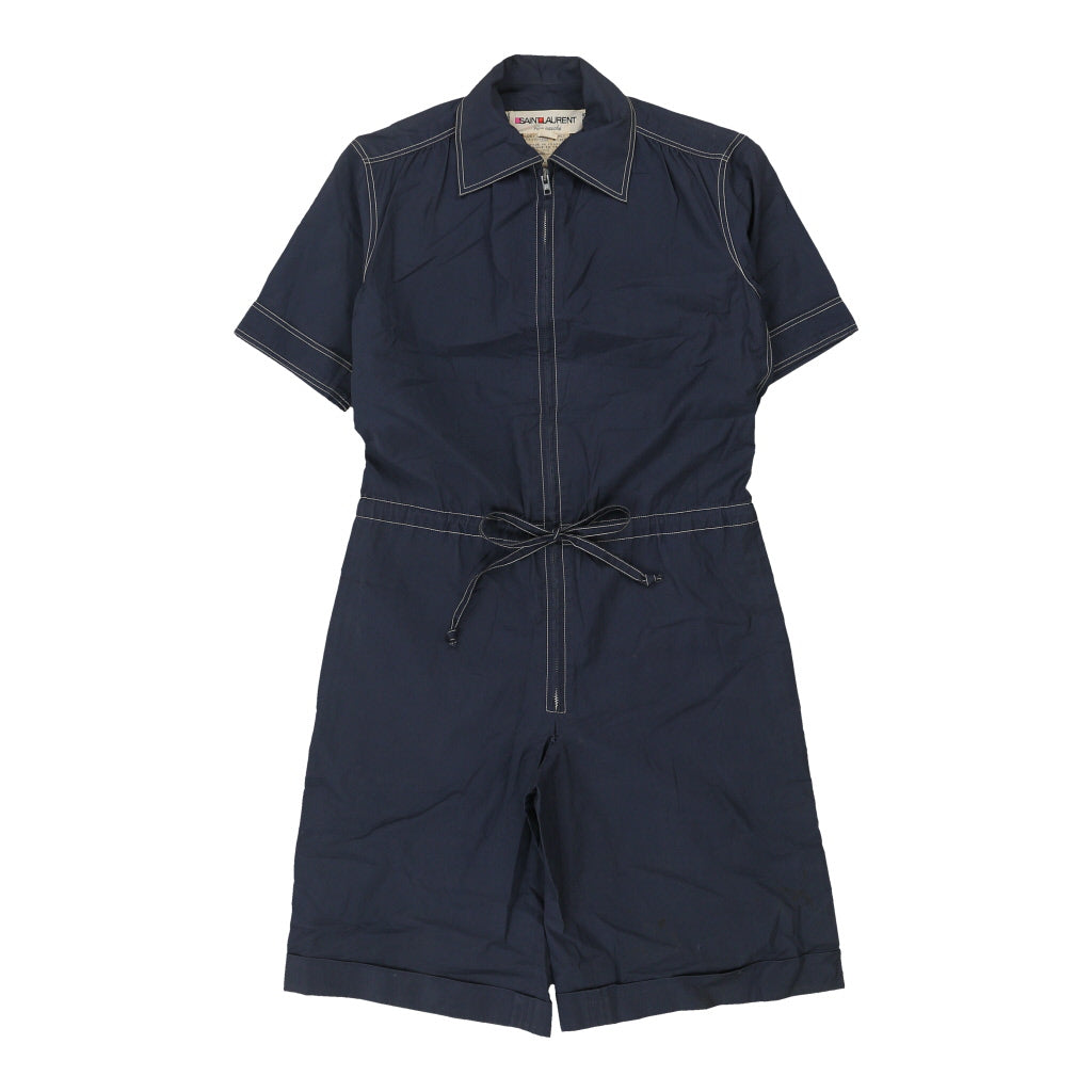 Buy Saint Laurent Contrast Stitch Dress - Small Navy Polyester Blend Refurbished - $194.29 Saint Laurent Contrast Stitch Dress - Small Navy Polyester Blend Refurbished - Thrifted (note: this is a term often used to describe second- refurbished available on Cerqular