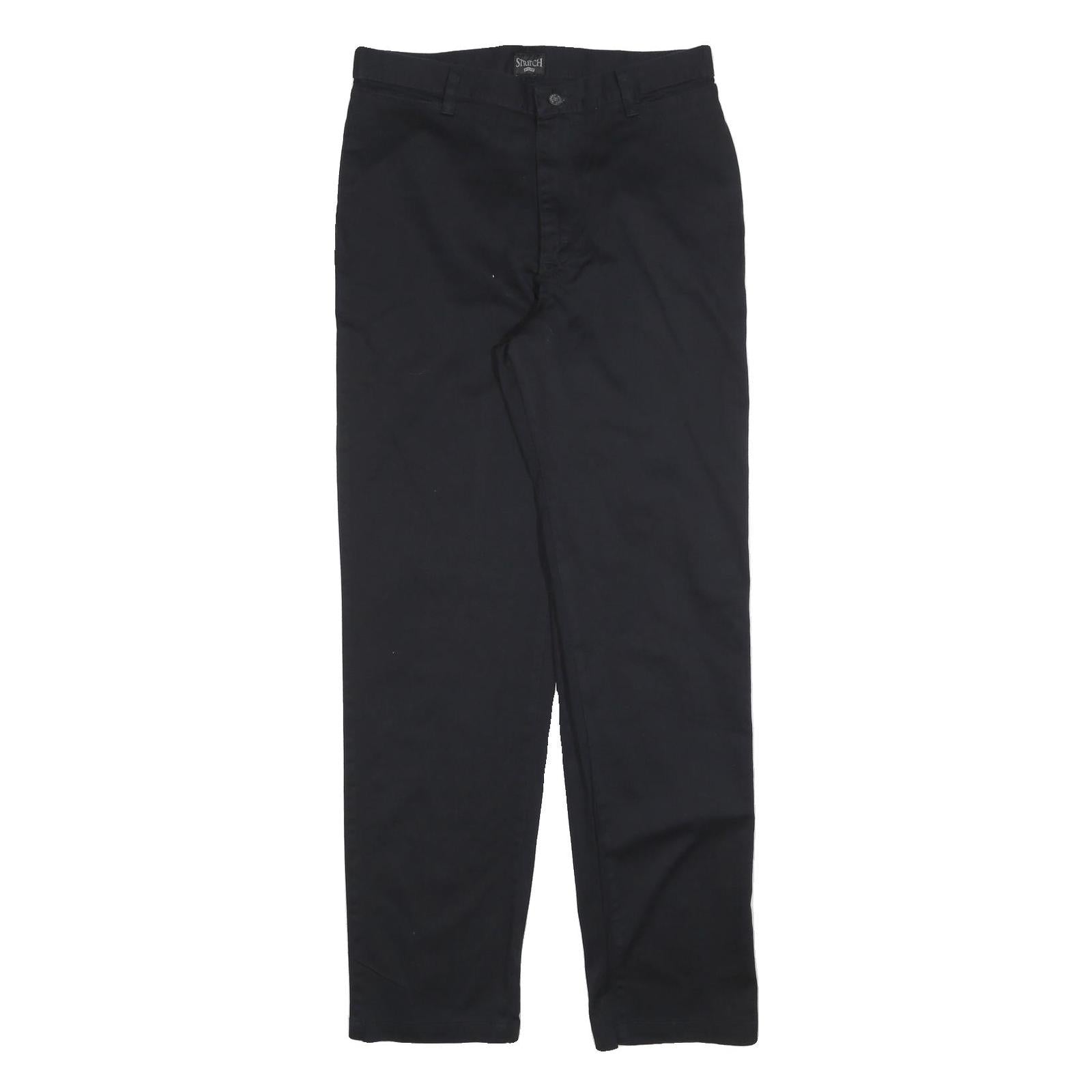 RIDERS Mens Cotton Blend Black Regular Fit Straight Leg Trousers W32 L34 Casual Refurbished - N/A refurbished available on Cerqular