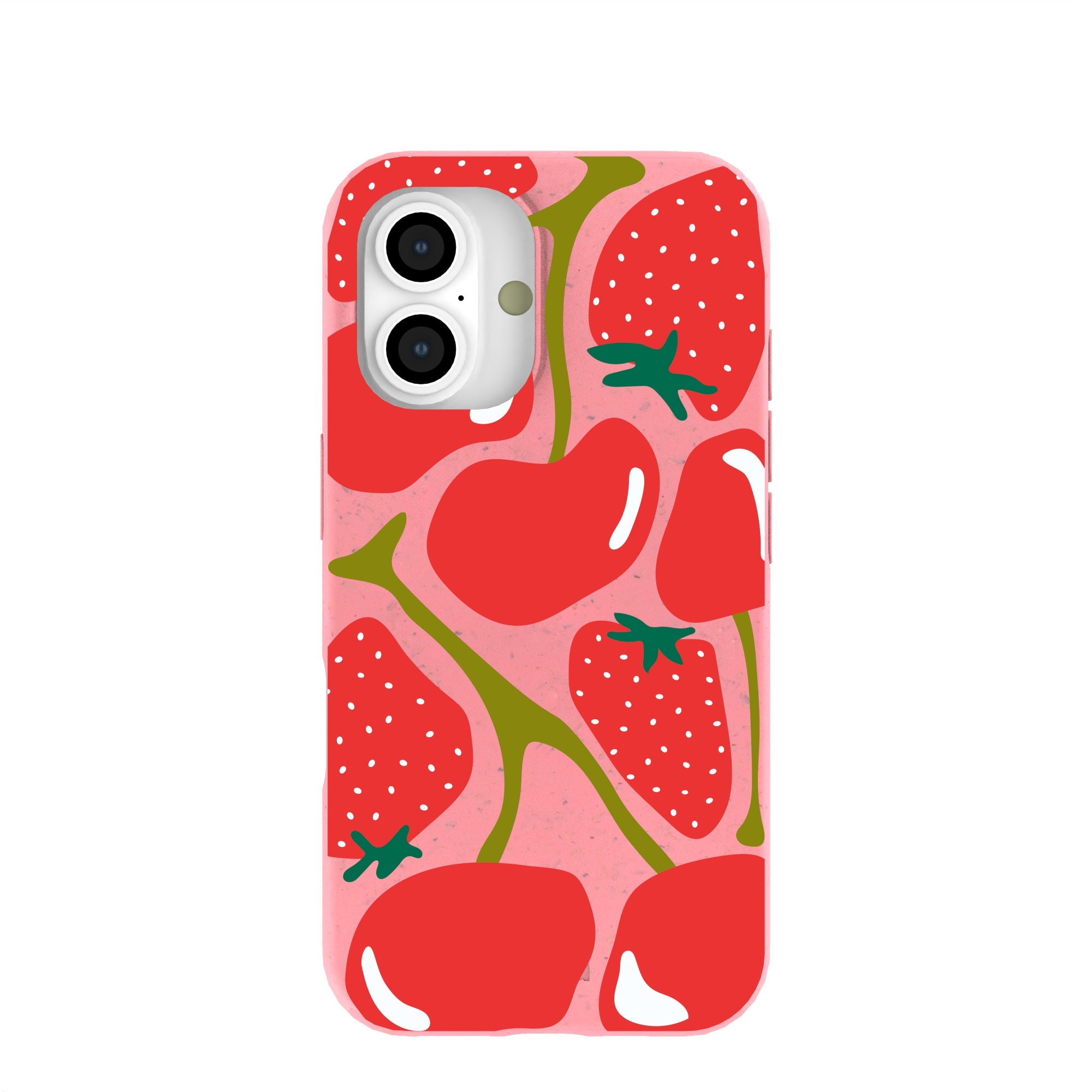 Bubblegum Pink Cherry Berry iPhone 16 Case Refurbished - Pela Case refurbished available on Cerqular