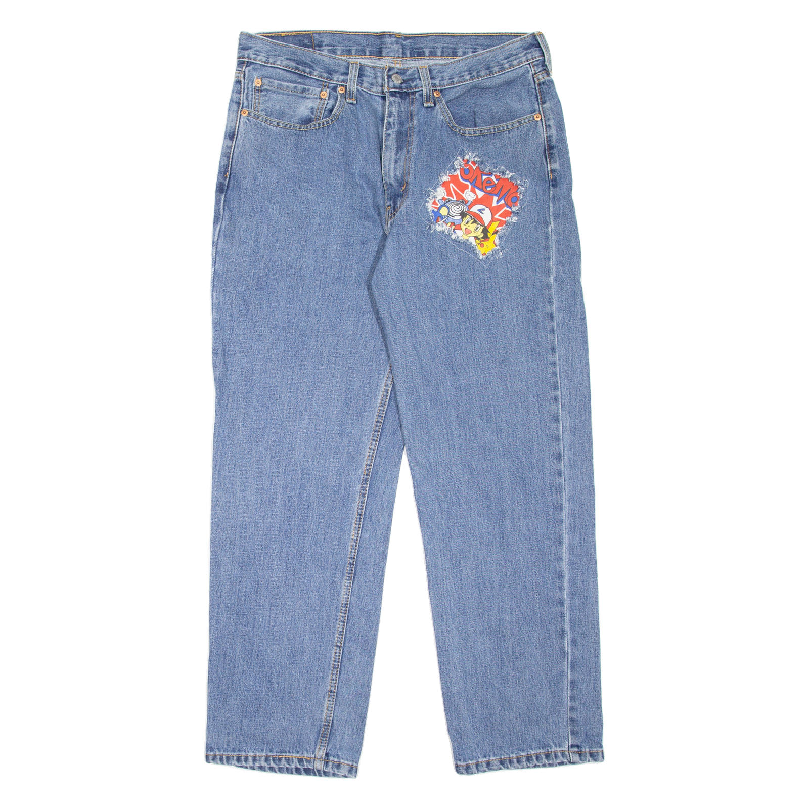 LEVI'S 550 Jeans Customised Mens Blue Relaxed Tapered W34 L30 Refurbished - N/A refurbished available on Cerqular
