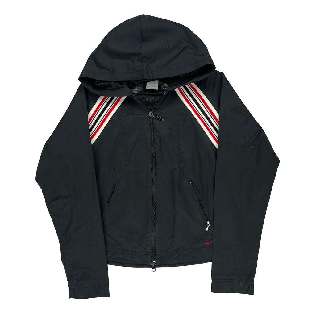 Nike Windbreaker - Medium Black Polyester Refurbished - Thrifted (note: this is a term often used to describe second- refurbished available on Cerqular