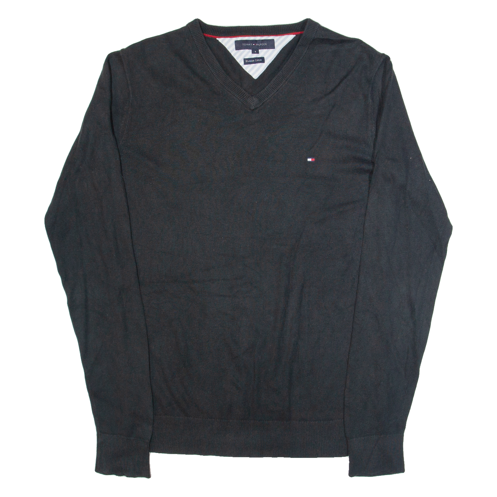 TOMMY HILFIGER Mens Jumper Black Tight Knit S Refurbished - N/A refurbished available on Cerqular