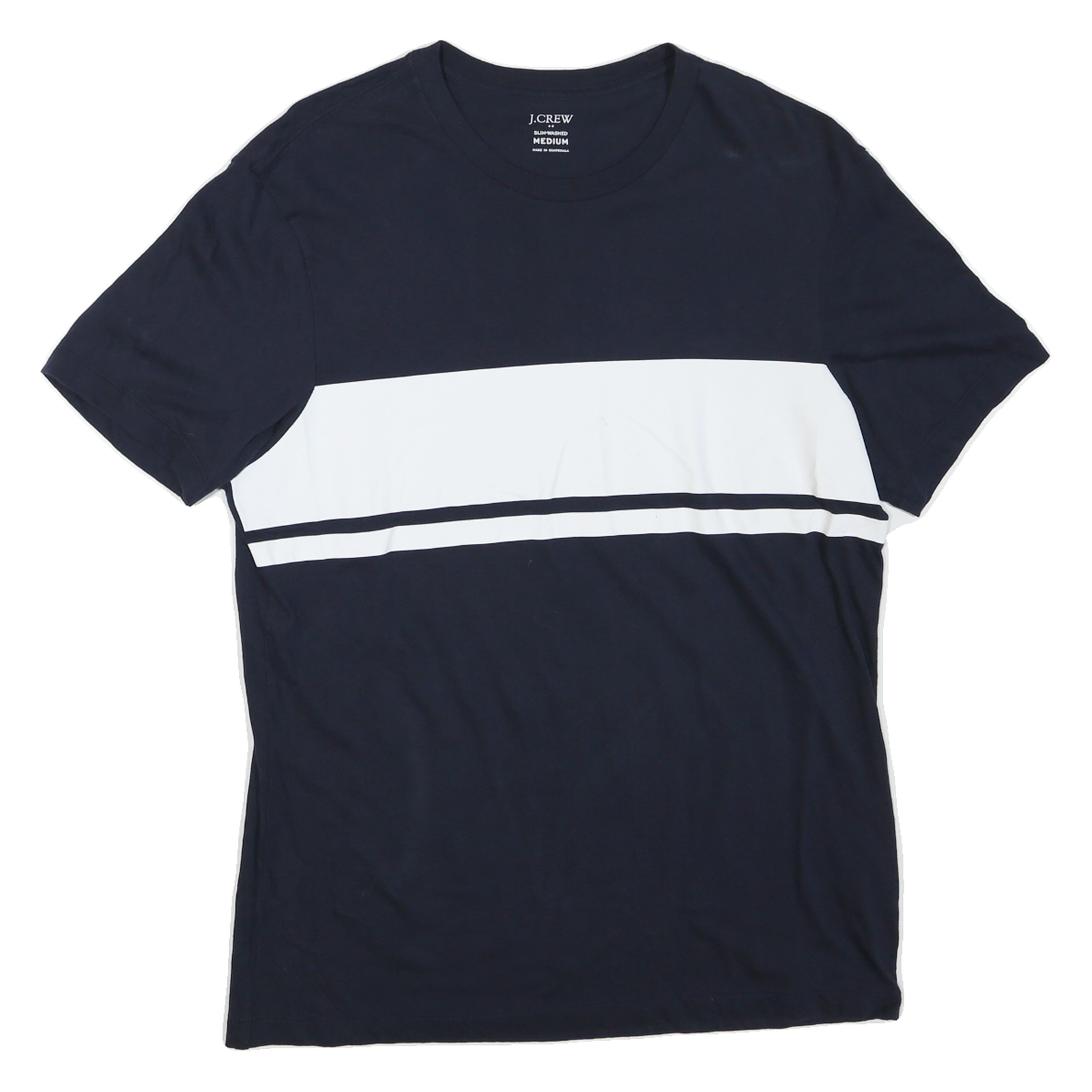 J.CREW Mens Navy Blue & White Graphic Modern T-Shirt M Short Sleeve Crew Neck Refurbished - N/A refurbished available on Cerqular
