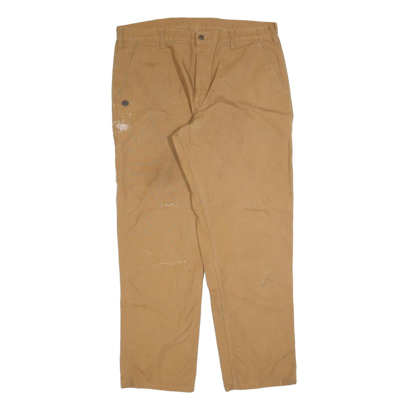 CARHARTT Mens Jeans Beige Regular Straight Denim W40 L34 Workwear Durable Zip Refurbished - N/A refurbished available on Cerqular