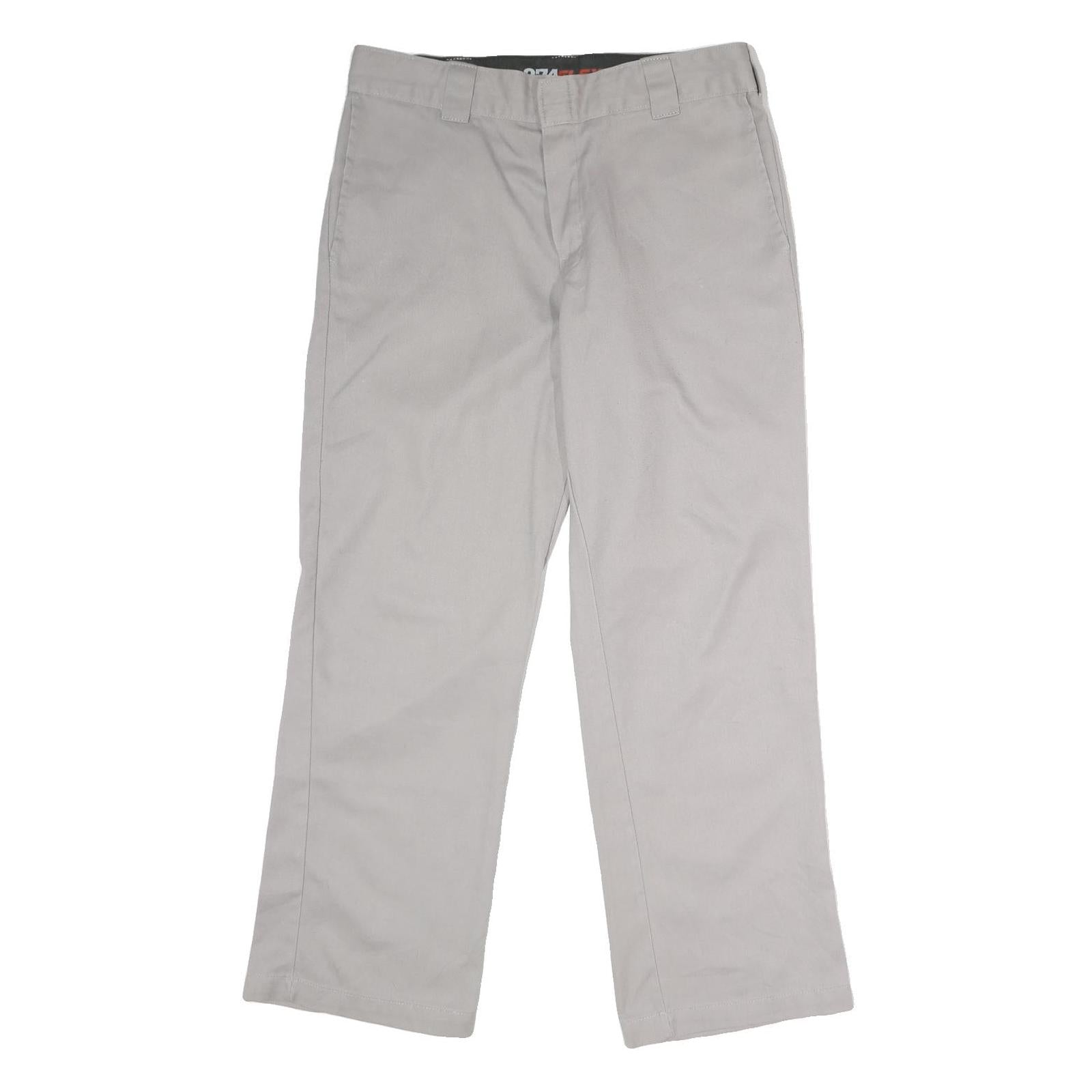 DICKIES Mens Polyester Blend Grey Classic Straight Trousers W33 L30 Workwear Zip Refurbished - N/A refurbished available on Cerqular