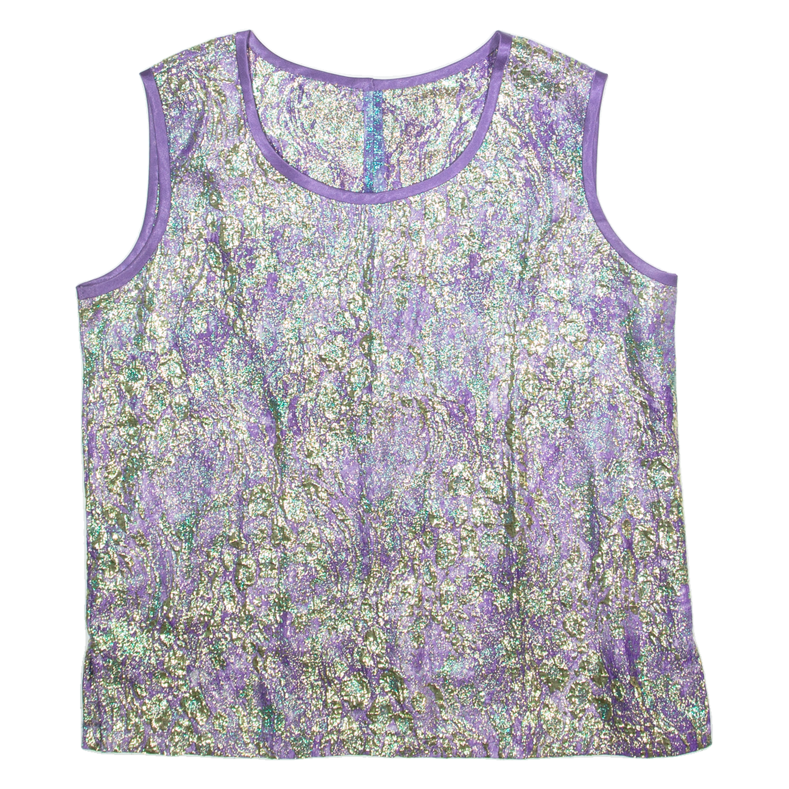 Womens Printed Top Purple Sleeveless Crazy Pattern L Refurbished - N/A refurbished available on Cerqular