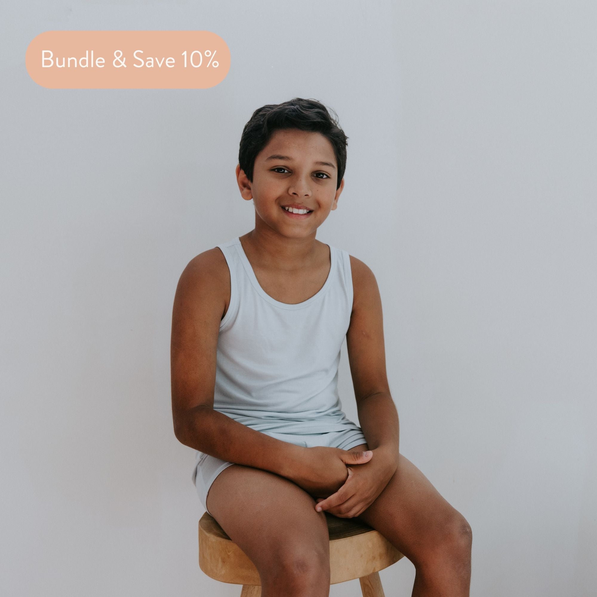 Teen Boys' TENCEL™ Micro Modal Ultra Soft Boxer Briefs - Set of 2 | Size: M/L (14-16 / 160) | Color: Terry - White/Brown Refurbished - Just Peachy refurbished available on Cerqular