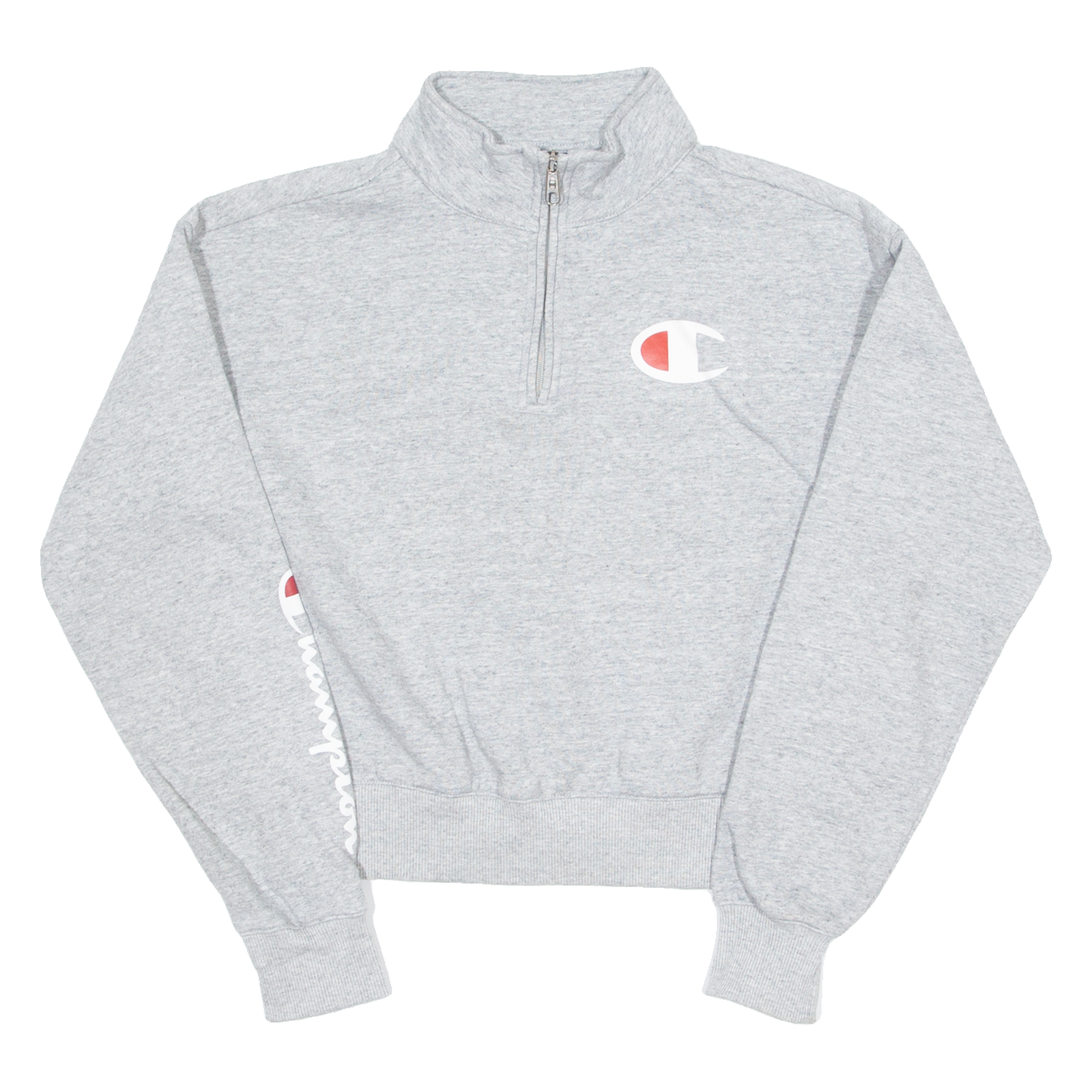 CHAMPION Womens Sweatshirt Grey 1/4 Zip M Refurbished - N/A refurbished available on Cerqular