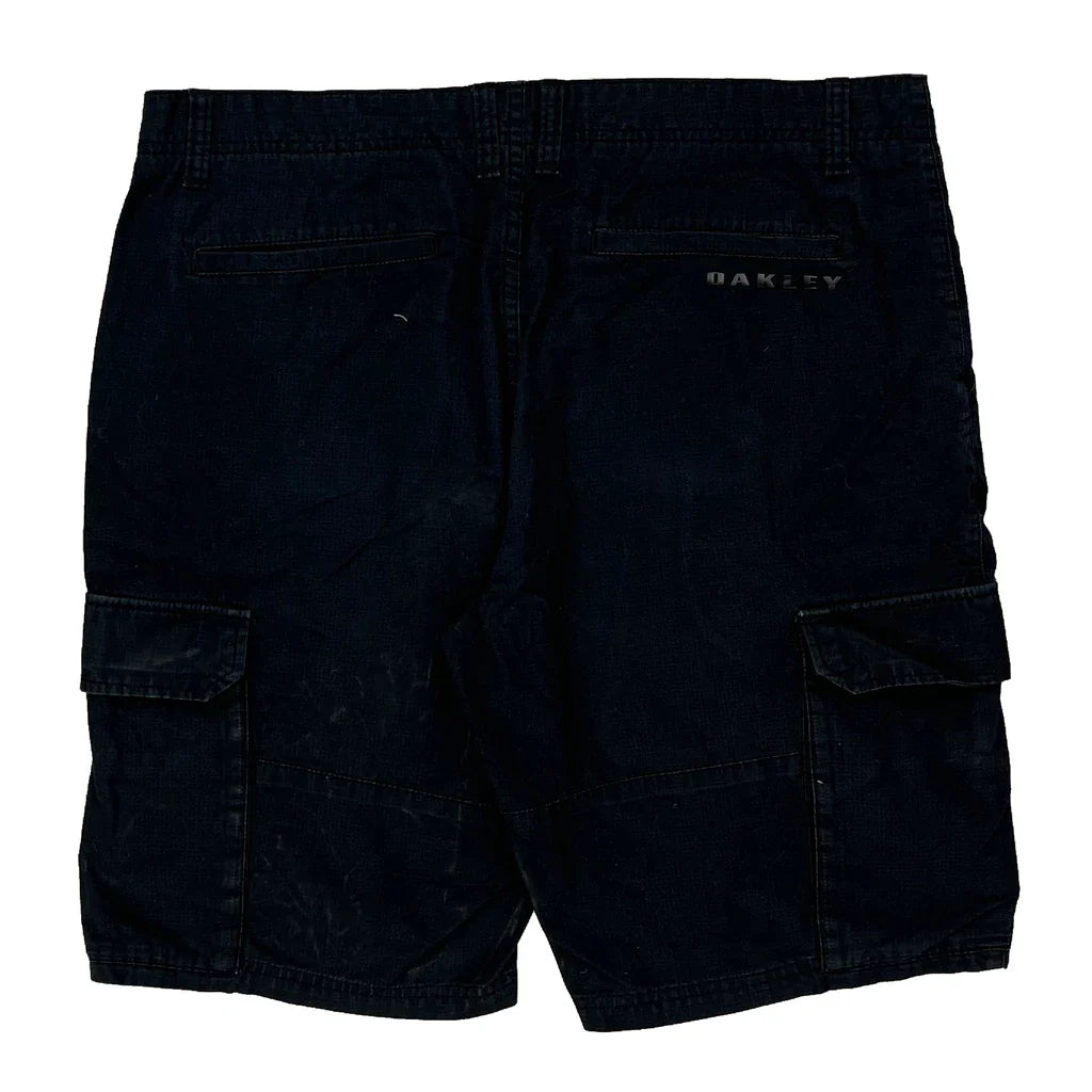 Oakley Cargo Shorts - 33W 11L Black Cotton Refurbished - Thrifted (note: this is a term often used to describe second- refurbished available on Cerqular