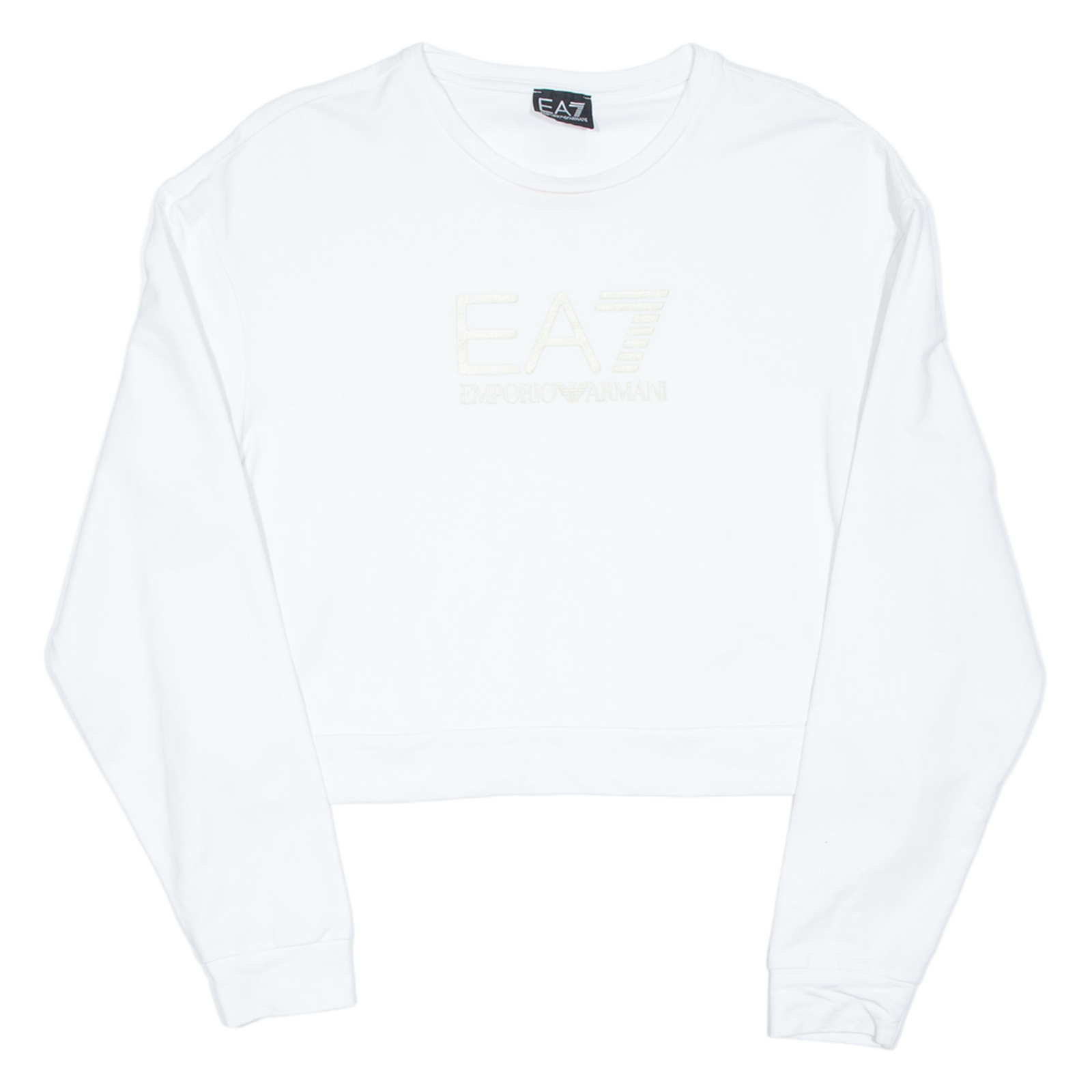 EA7 EMPORIO ARMANI Cropped Womens Sweatshirt White M Refurbished - N/A refurbished available on Cerqular