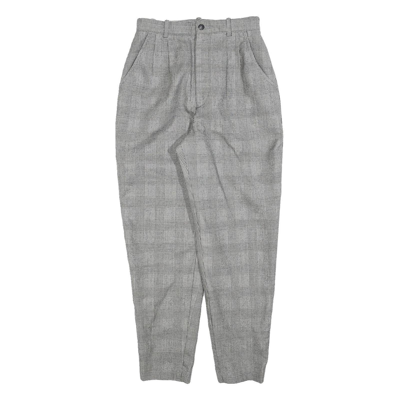 BOSCH Womens Cotton Blend Regular Grey Check Trousers W25 L27 Classic Fit Zip Refurbished - N/A refurbished available on Cerqular