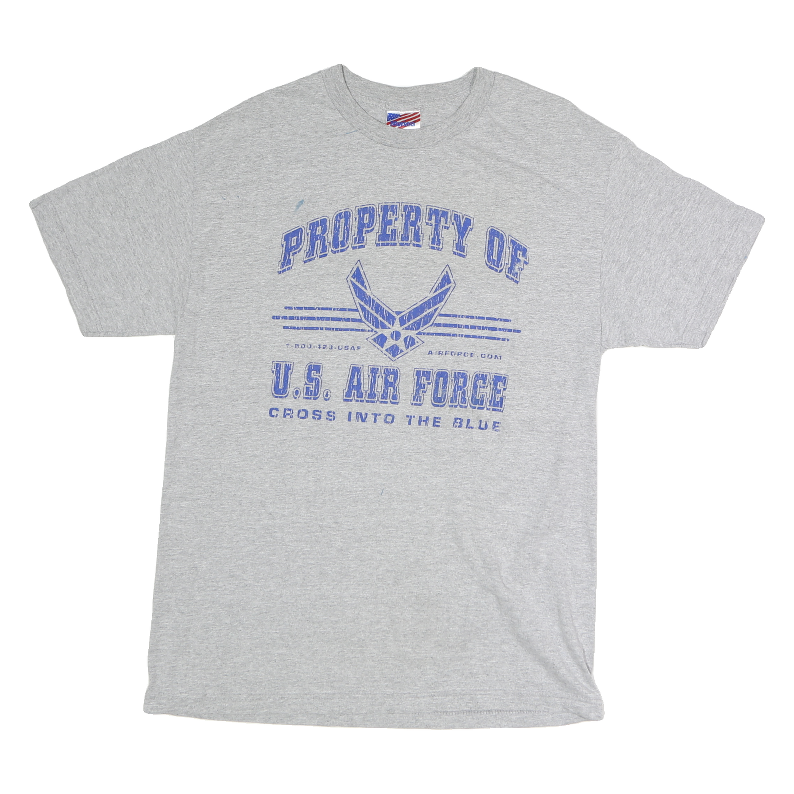 MURINA Mens Grey Usa Air Force Graphic T-Shirt L Short Sleeve Crew Neck Military Refurbished - N/A refurbished available on Cerqular