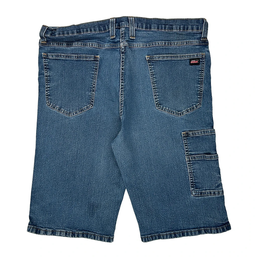 Dickies Denim Shorts - 36W 11L Blue Denim Refurbished - Thrifted (note: this is a term often used to describe second- refurbished available on Cerqular