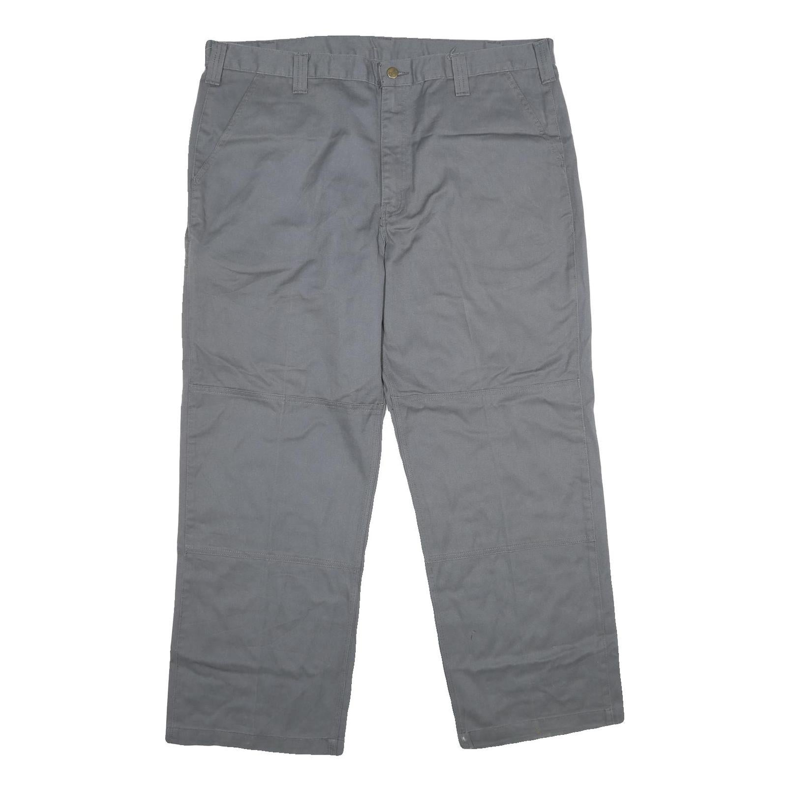 CARHARTT Mens Grey Regular Fit Straight Leg Trousers W42 L30 Workwear Utility Refurbished - N/A refurbished available on Cerqular