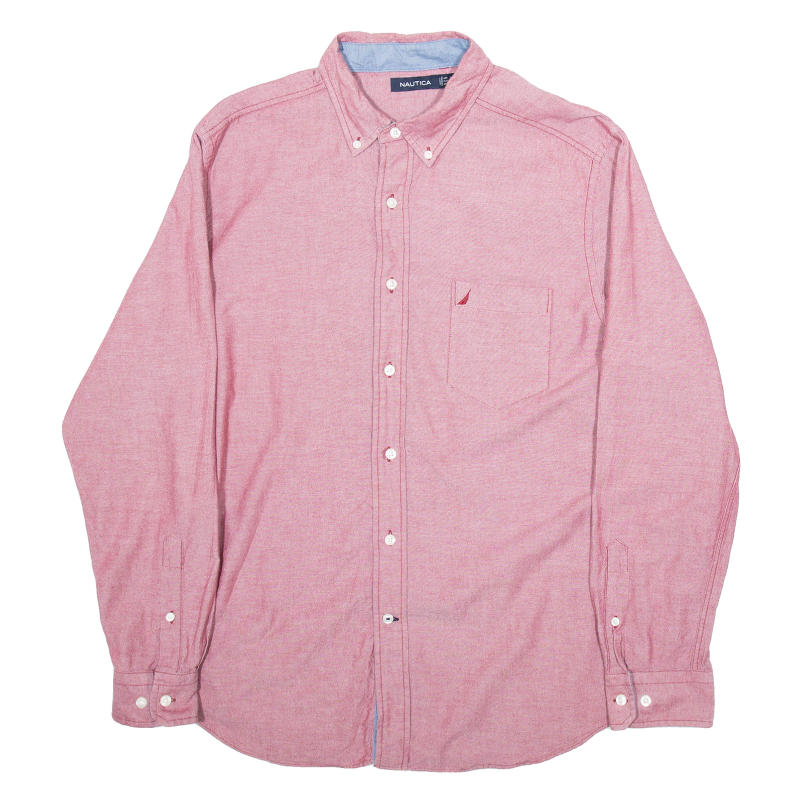 NAUTICA Mens Plain Shirt Red Long Sleeve L Refurbished - N/A refurbished available on Cerqular