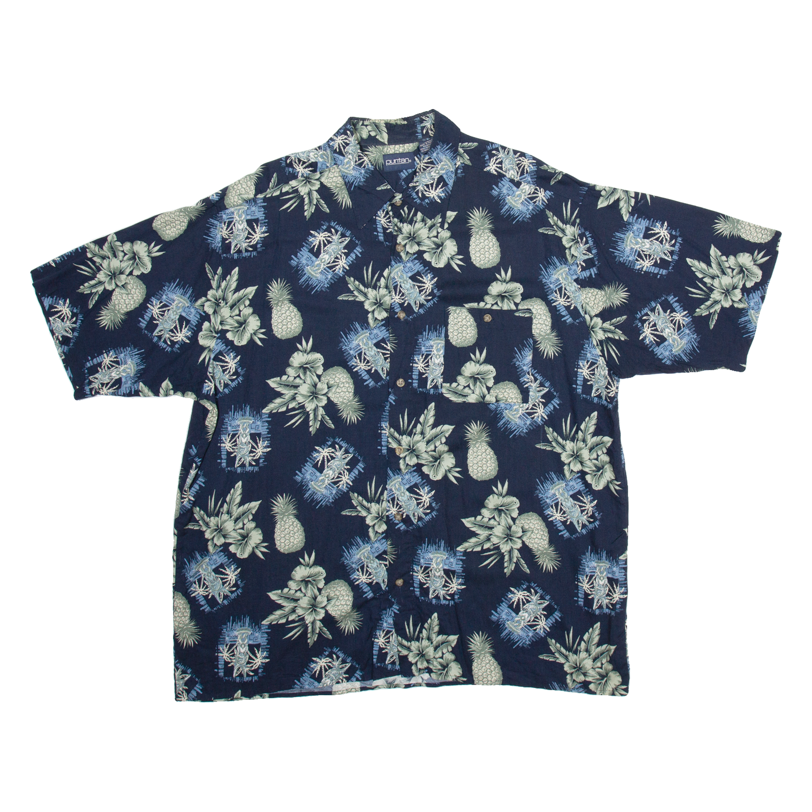 PURITAN Mens Hawaiian Shirt Blue Floral XL Refurbished - N/A refurbished available on Cerqular