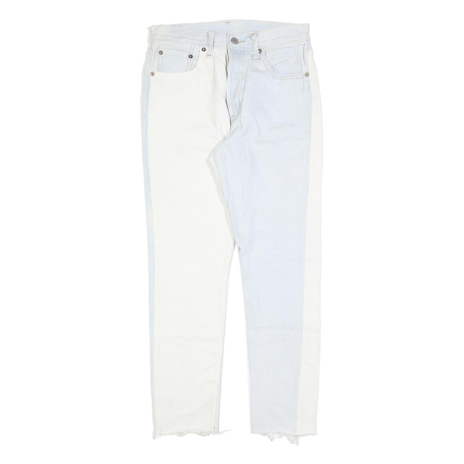 LEVI'S 501S Womens Jeans Blue & White Slim Skinny Denim Rinse W27 L27 Raw Hem Refurbished - N/A refurbished available on Cerqular