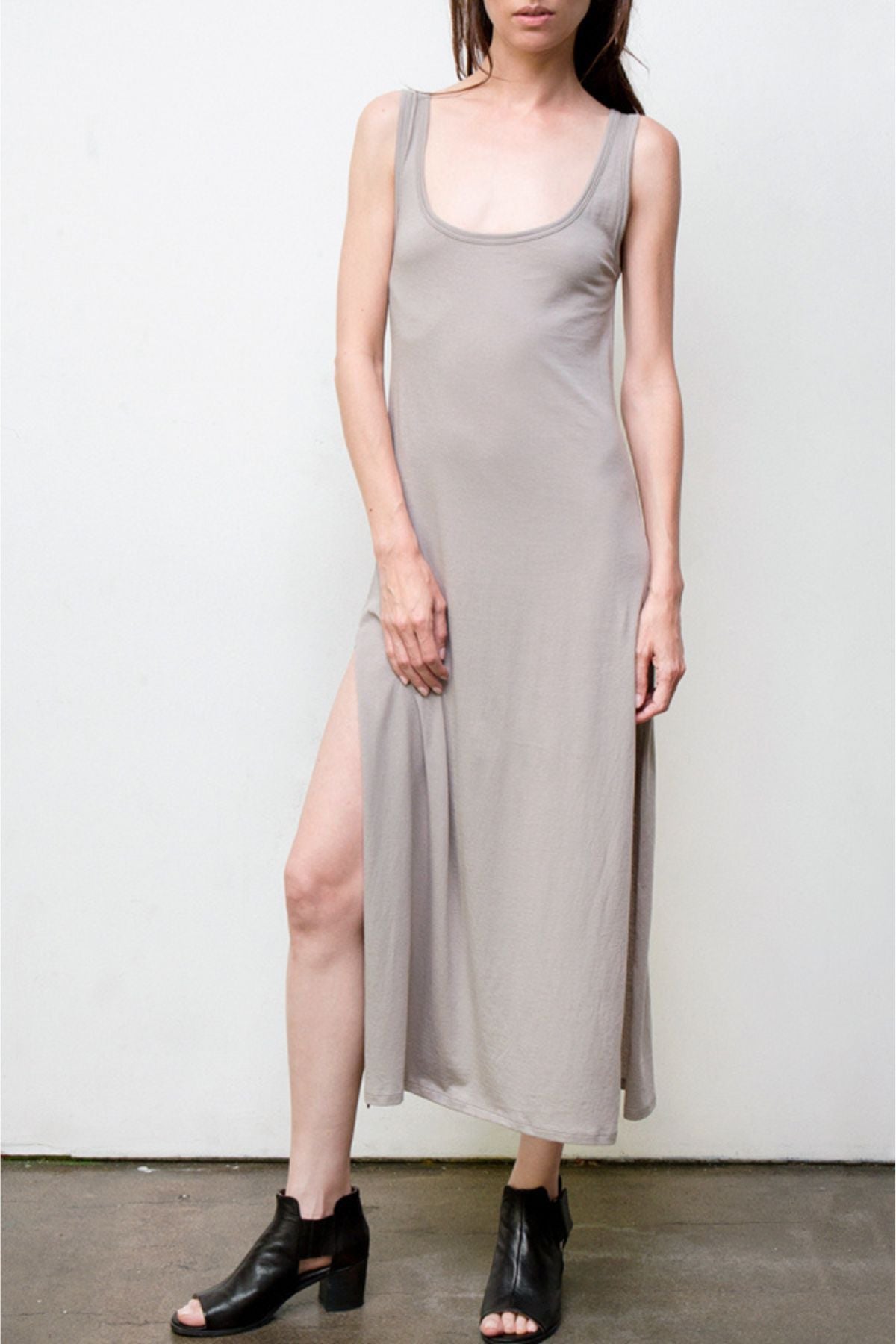 Long Tank Dress - Organic Cotton  - Grey | Size: x-small Refurbished - N/A (Note: There is no well-known brand called "AR refurbished available on Cerqular