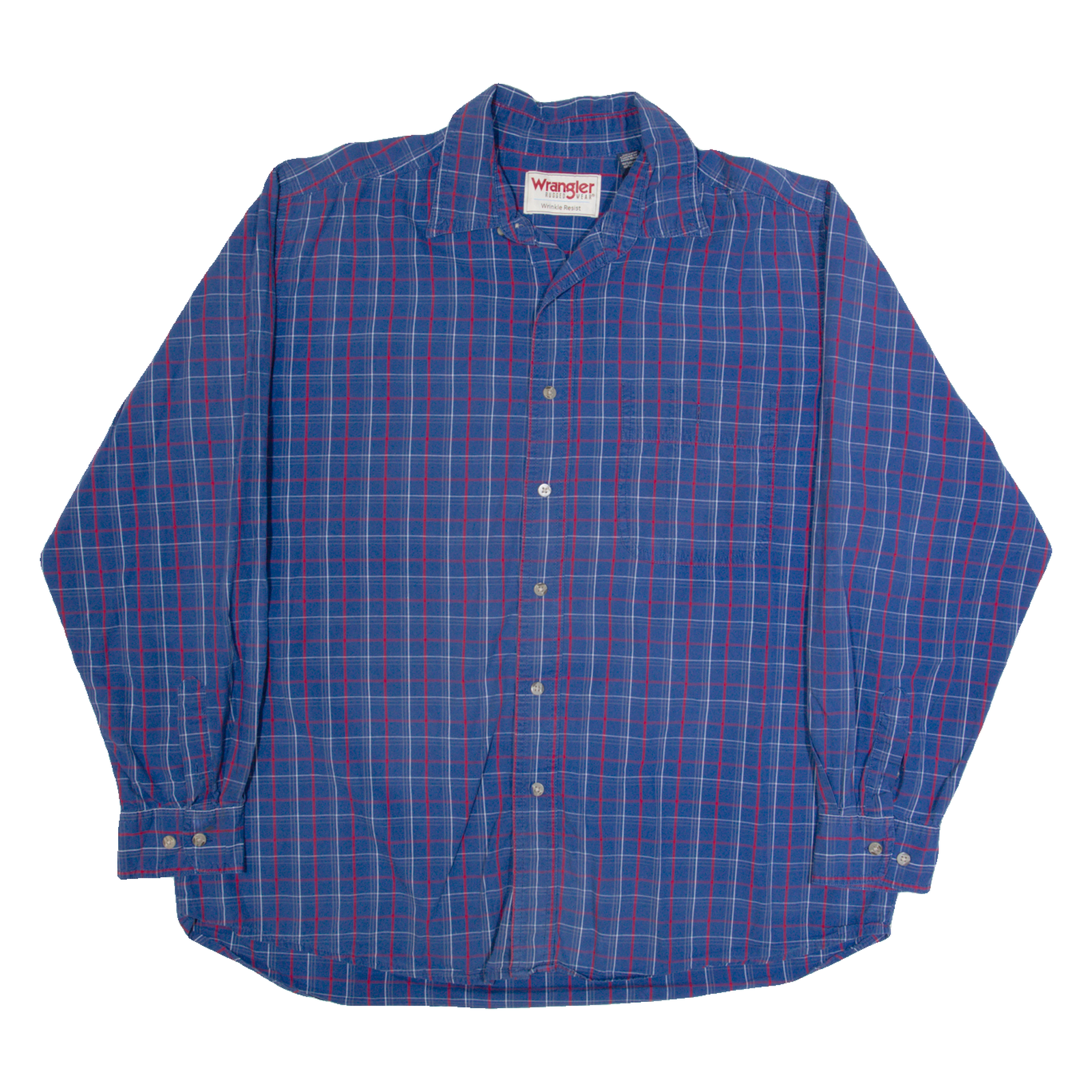 WRANGLER Mens Shirt Blue Check Long Sleeve XL Refurbished - N/A refurbished available on Cerqular