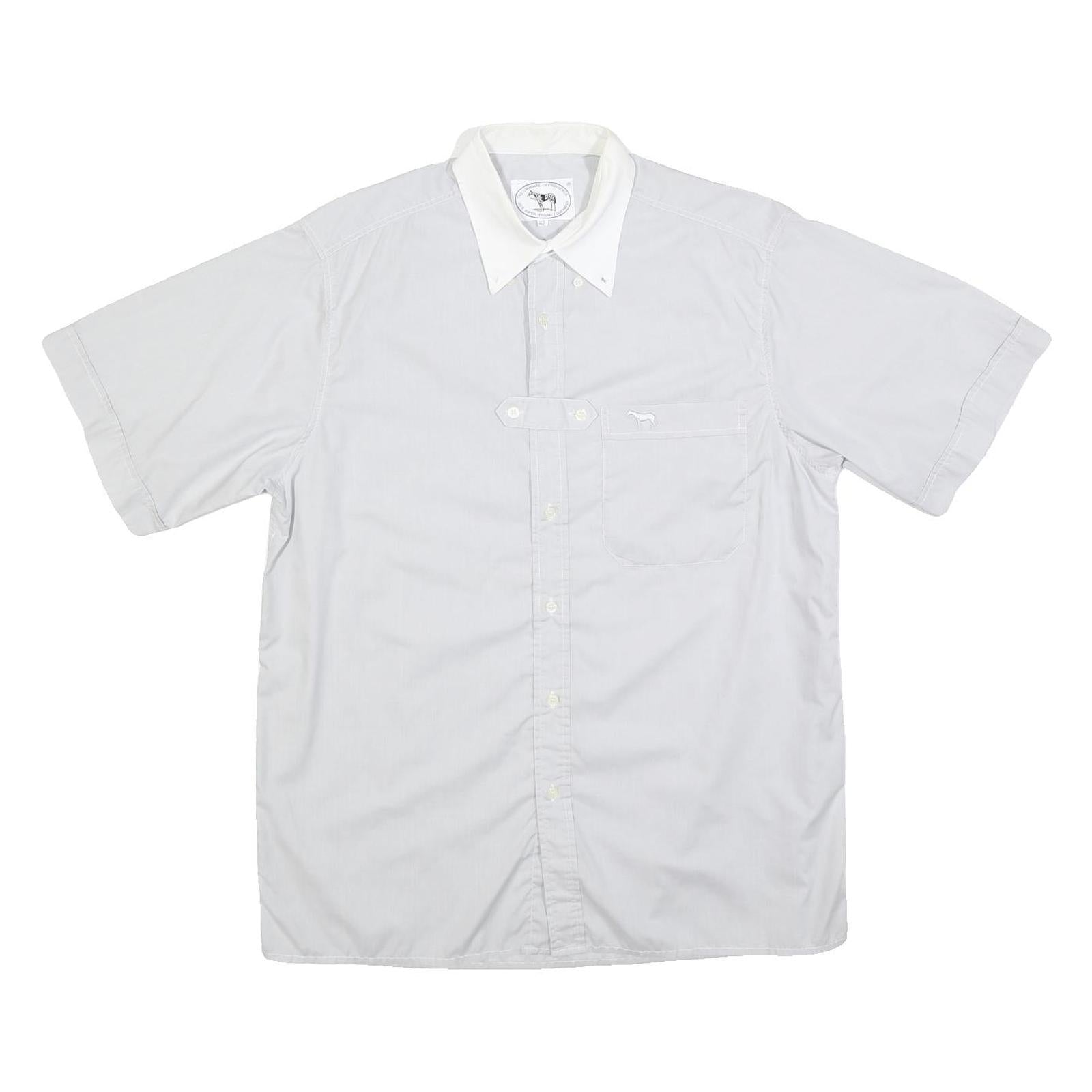 IRIS BAYER Mens White & Cream Short Sleeve Cotton Blend Shirt L Casual Summer Refurbished - N/A refurbished available on Cerqular