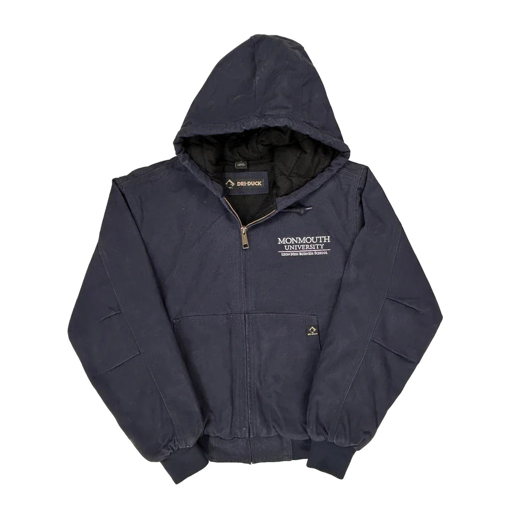 Monmouth University Dri-Duck College Jacket - Small Navy Cotton Refurbished - Thrifted (note: this is a term often used to describe second- refurbished available on Cerqular