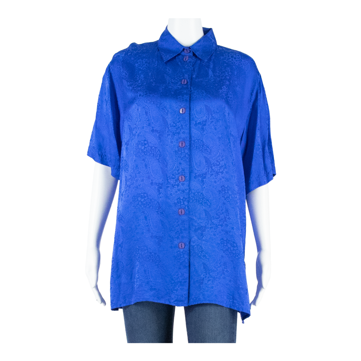 CITY LIFE Womens Printed Blouse Blue Paisley L Refurbished - N/A refurbished available on Cerqular