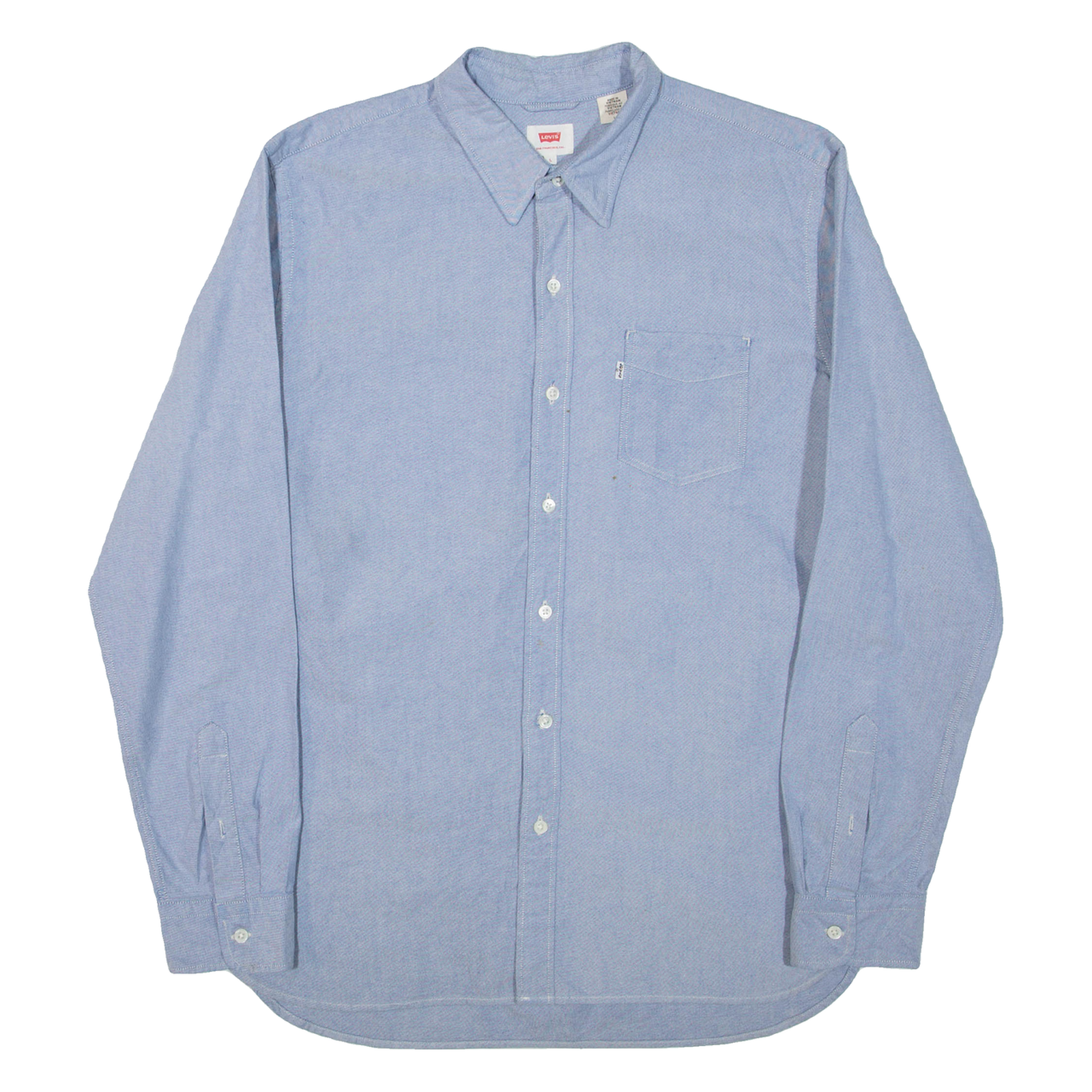 LEVI'S Mens Plain Shirt Blue Long Sleeve L Refurbished - N/A refurbished available on Cerqular