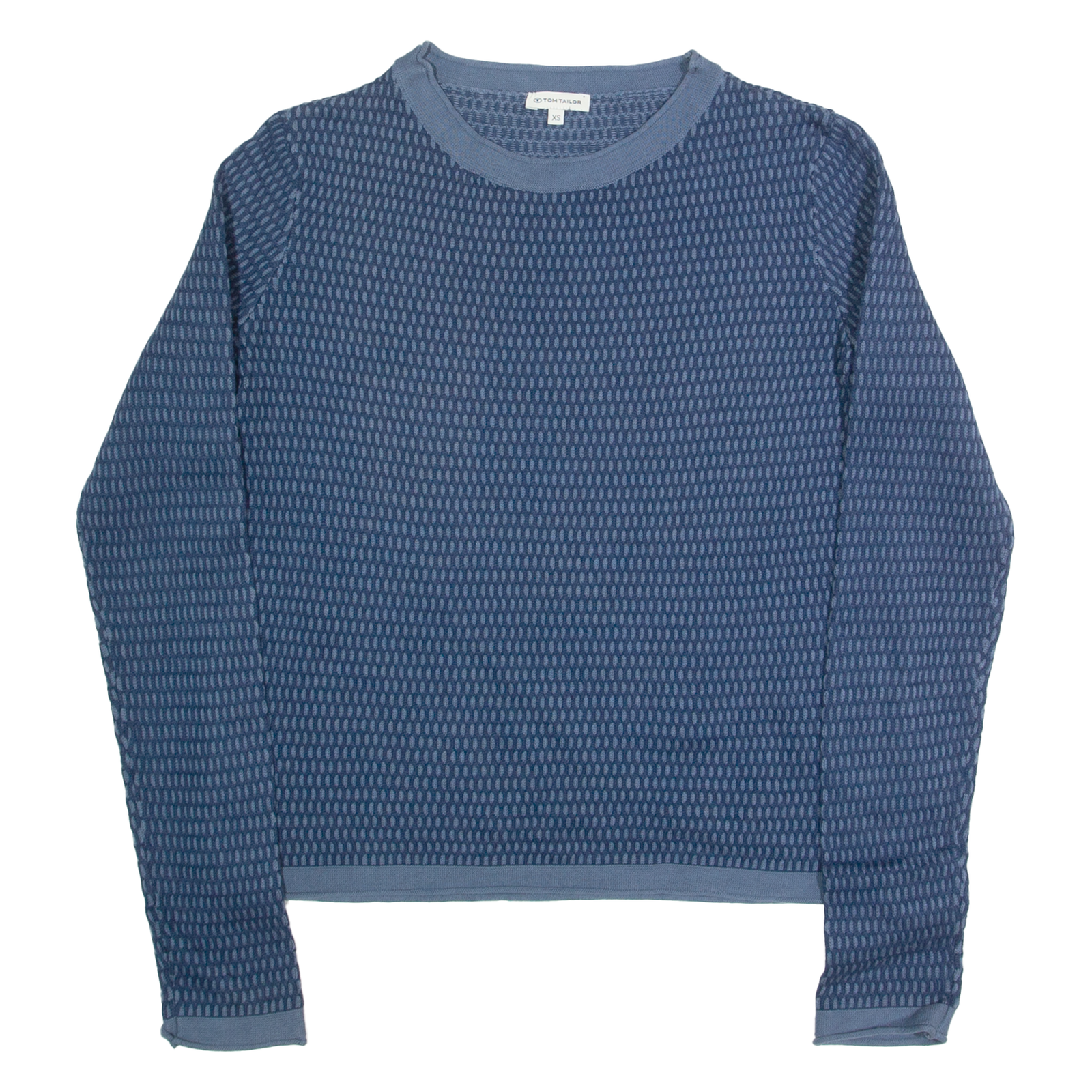 TOM TAILOR Womens Patterned Jumper Blue Tight Knit XS Refurbished - N/A refurbished available on Cerqular