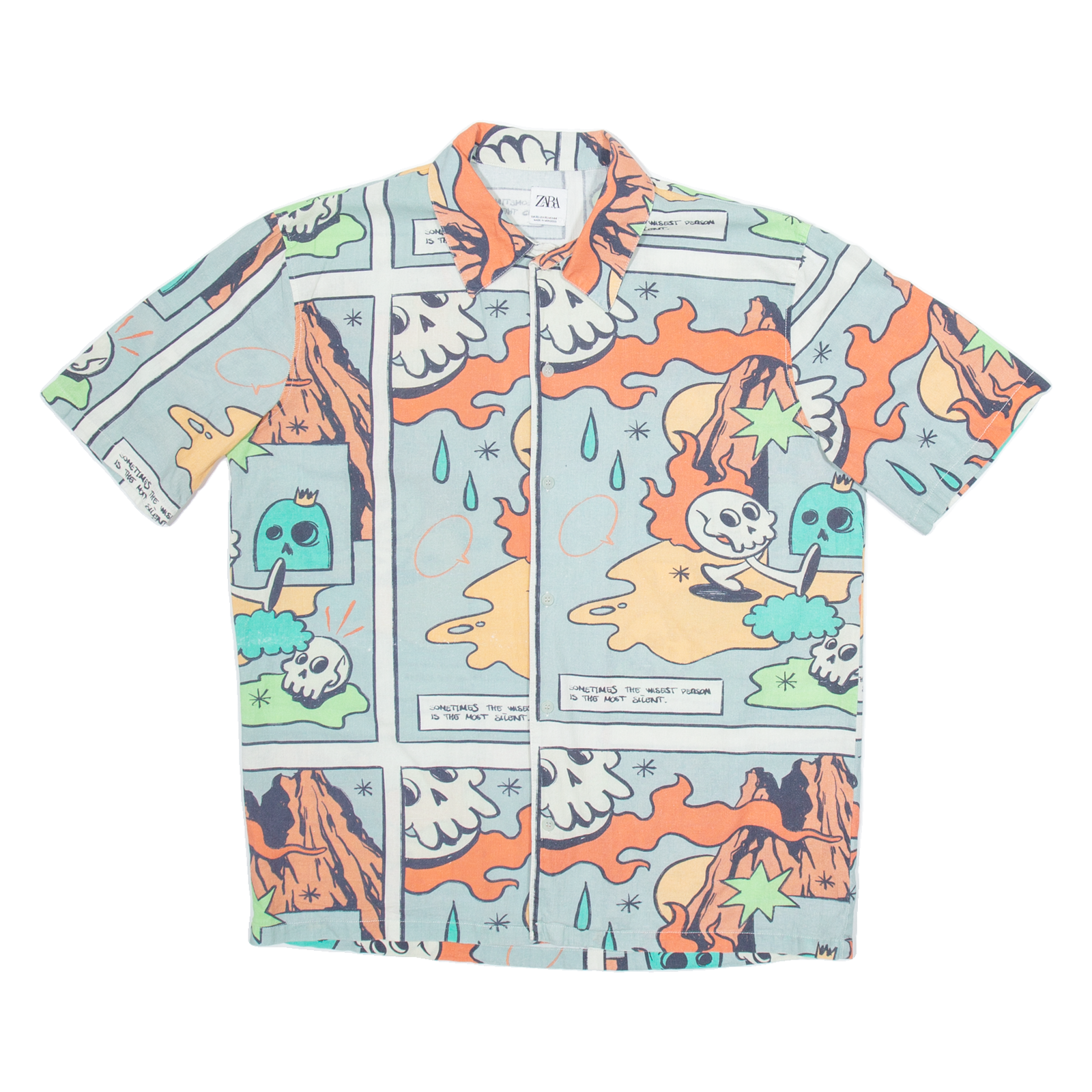 ZARA Mens Shirt Grey Crazy Pattern XL Refurbished - N/A refurbished available on Cerqular