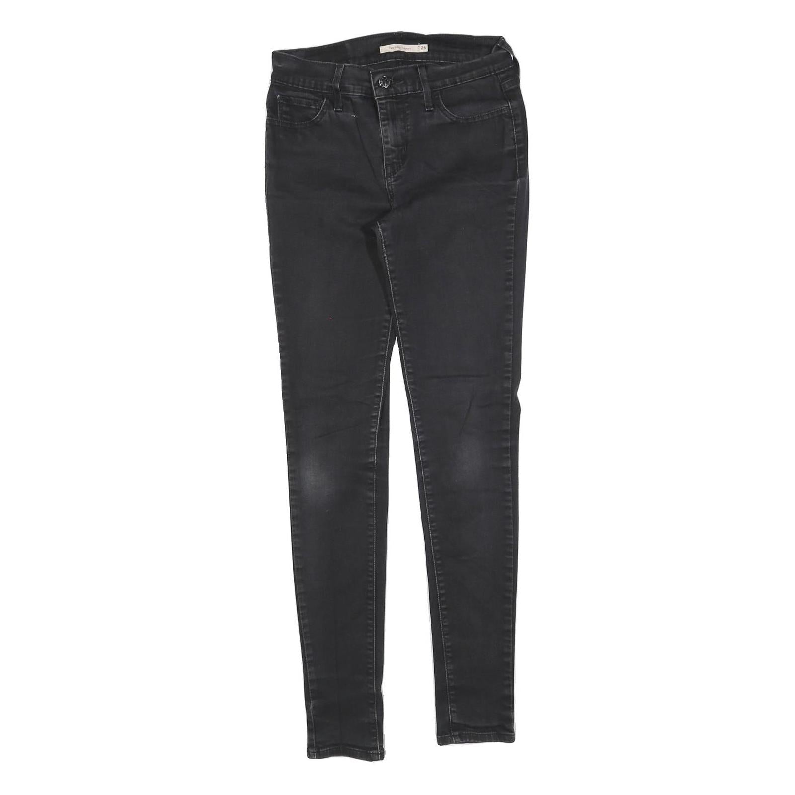 LEVI'S 710 Womens Black Slim Skinny Denim Medium W26 L30 Stretch Cotton Blend Refurbished - N/A refurbished available on Cerqular