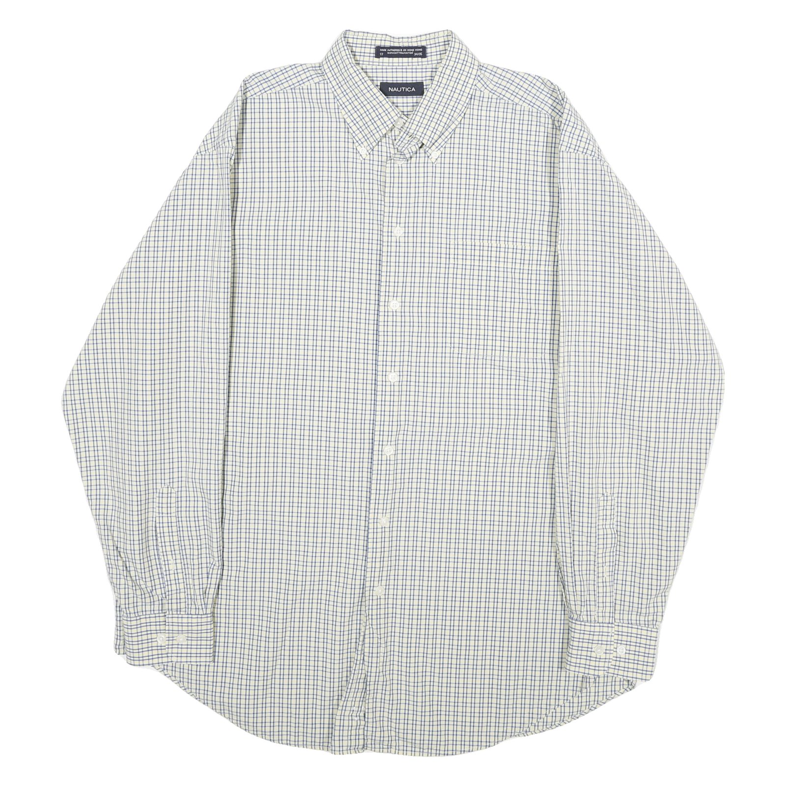 Buy NAUTICA Mens White & Blue Checked Cotton Shirt XL Classic Button-Down Collar Refurbished - $23.39 NAUTICA Mens White & Blue Checked Cotton Shirt XL Classic Button-Down Collar Refurbished - N/A refurbished available on Cerqular