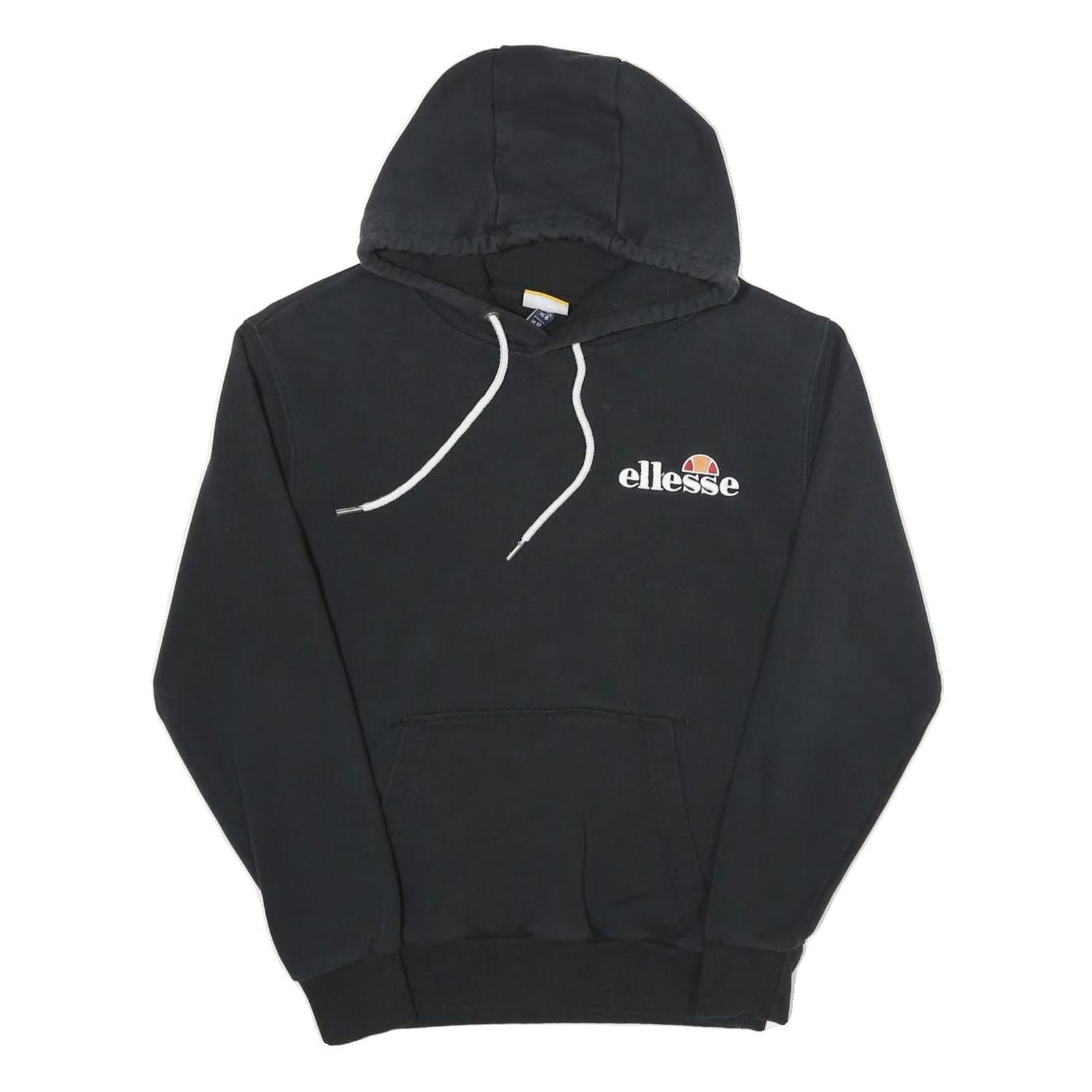 ELLESSE Womens Black Hoodie UK 10 Cotton Blend Pullover Sweatshirt Logo Refurbished - N/A refurbished available on Cerqular