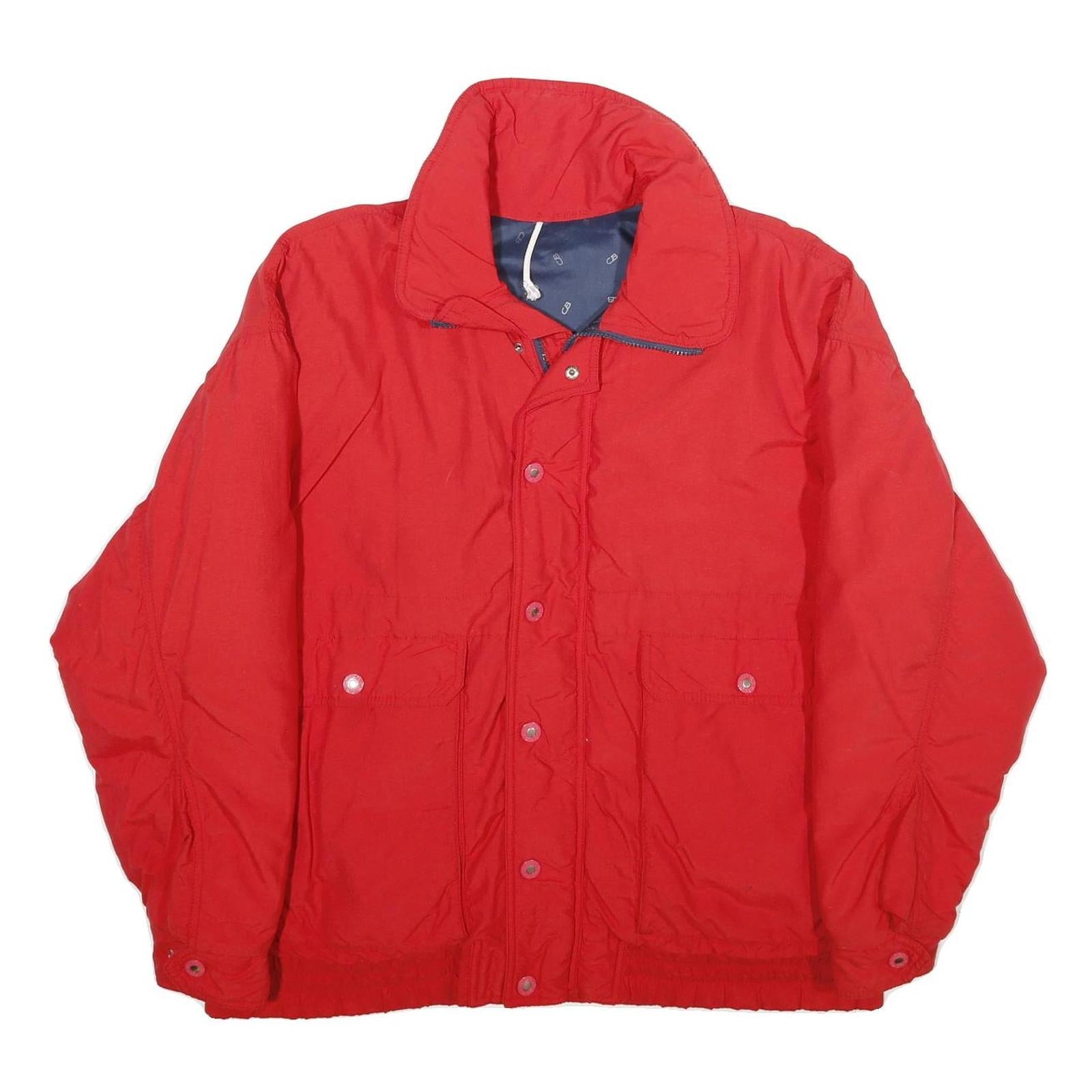 CB SPORTS Mens Red Down Jacket L Zip Plain Winter Casual Lightweight Outdoor Refurbished - N/A refurbished available on Cerqular