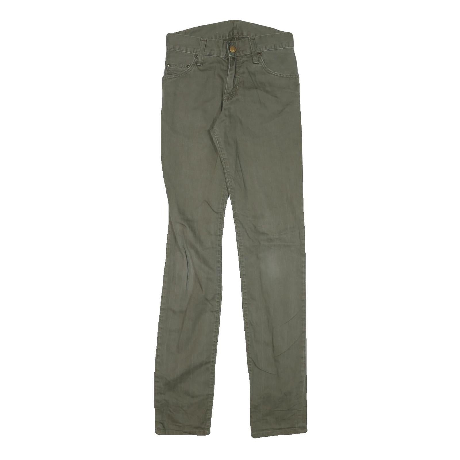 CARHARTT Womens Cotton Blend Slim Fit Skinny Trousers W25 L32 Olive Green Refurbished - N/A refurbished available on Cerqular