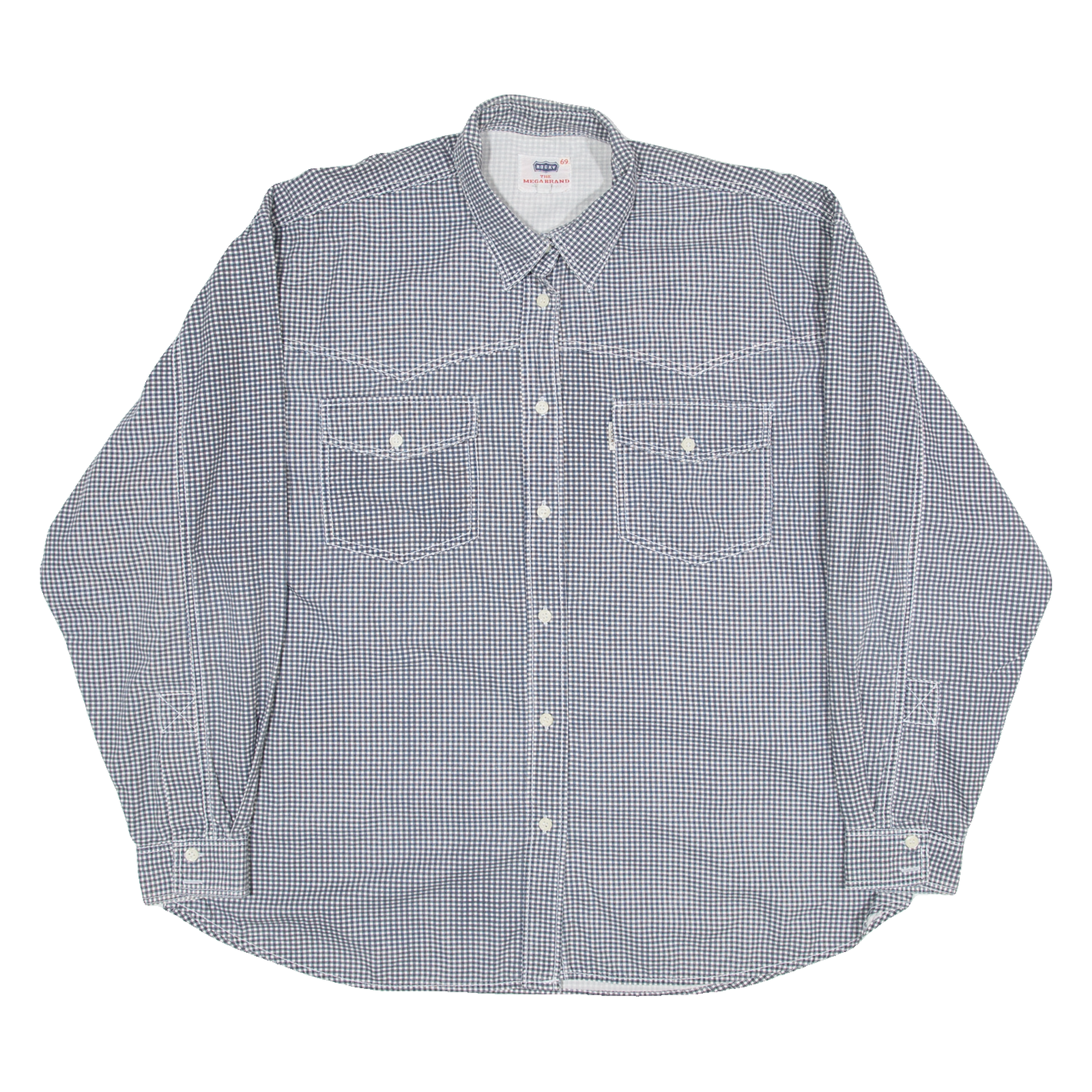RUCKY THE MEGA BRAND Mens Shirt Black Check Long Sleeve L Refurbished - N/A refurbished available on Cerqular