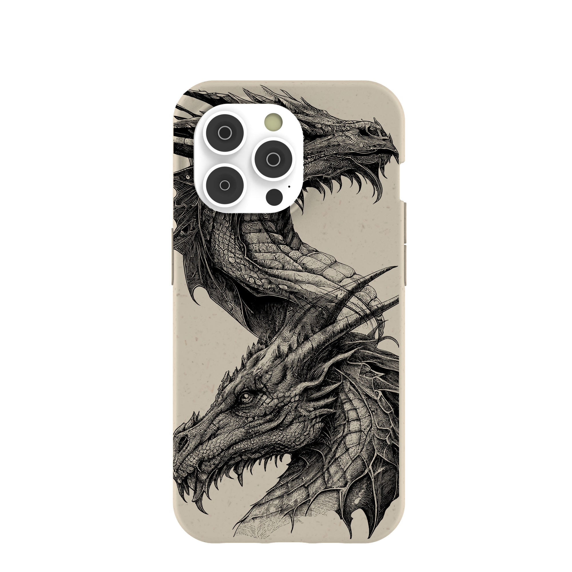London Fog Twin Dragons iPhone 14 Pro Case Refurbished - Pela Case refurbished available on Cerqular