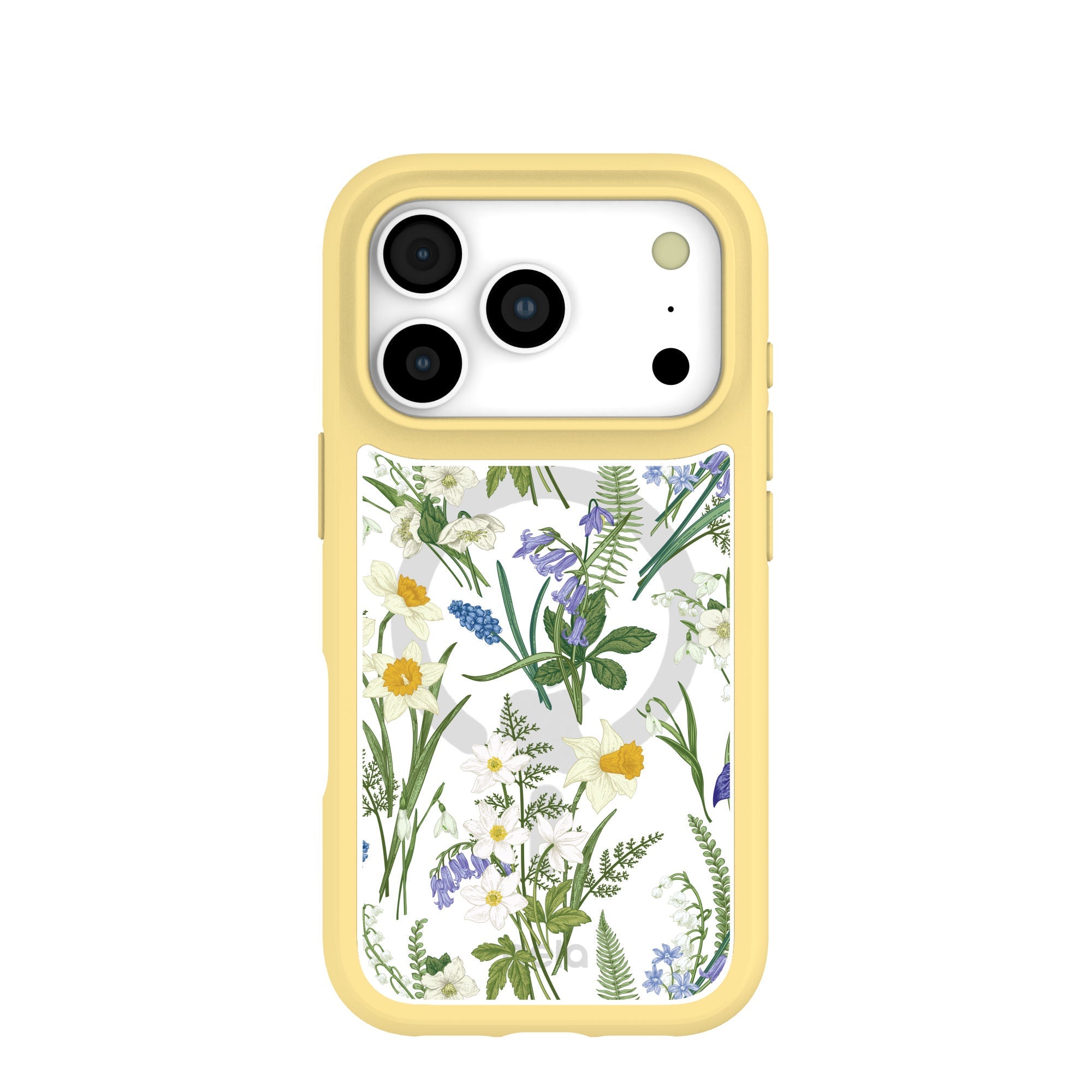 Clear Daffodil Bouquet iPhone 17 Pro Case With Sunbeam Ridge (MagSafe included) Refurbished - Pela Case refurbished available on Cerqular