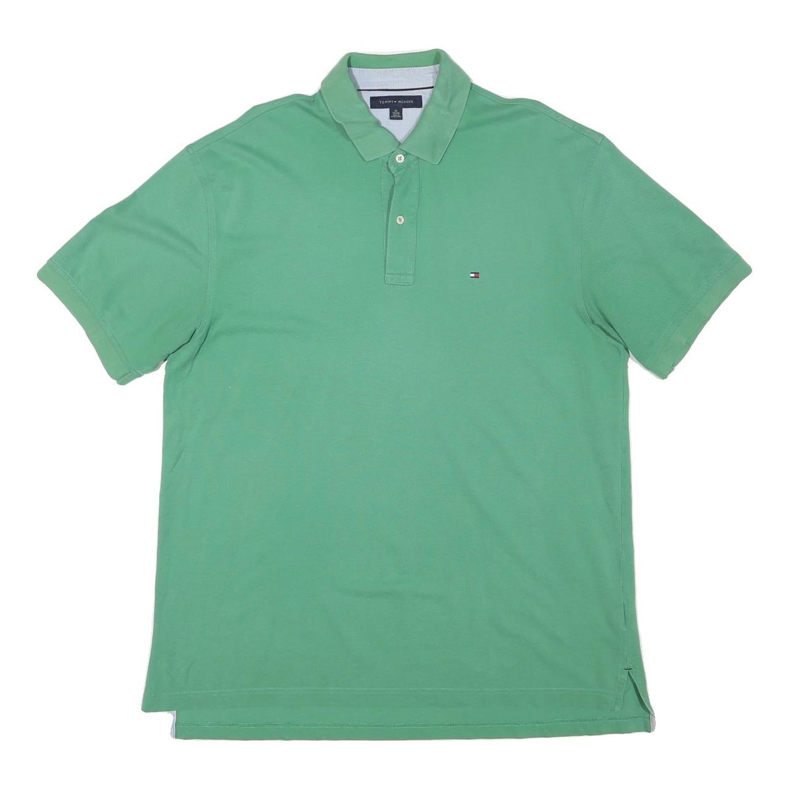 TOMMY HILFIGER Mens Green Polo Shirt Short Sleeve Plain XL Cotton Blend Casual Refurbished - N/A refurbished available on Cerqular