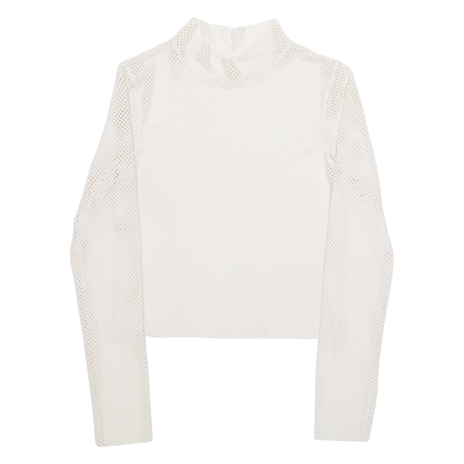 Sheer Womens Cropped Top Cream High Neck Long Sleeve S Refurbished - N/A refurbished available on Cerqular