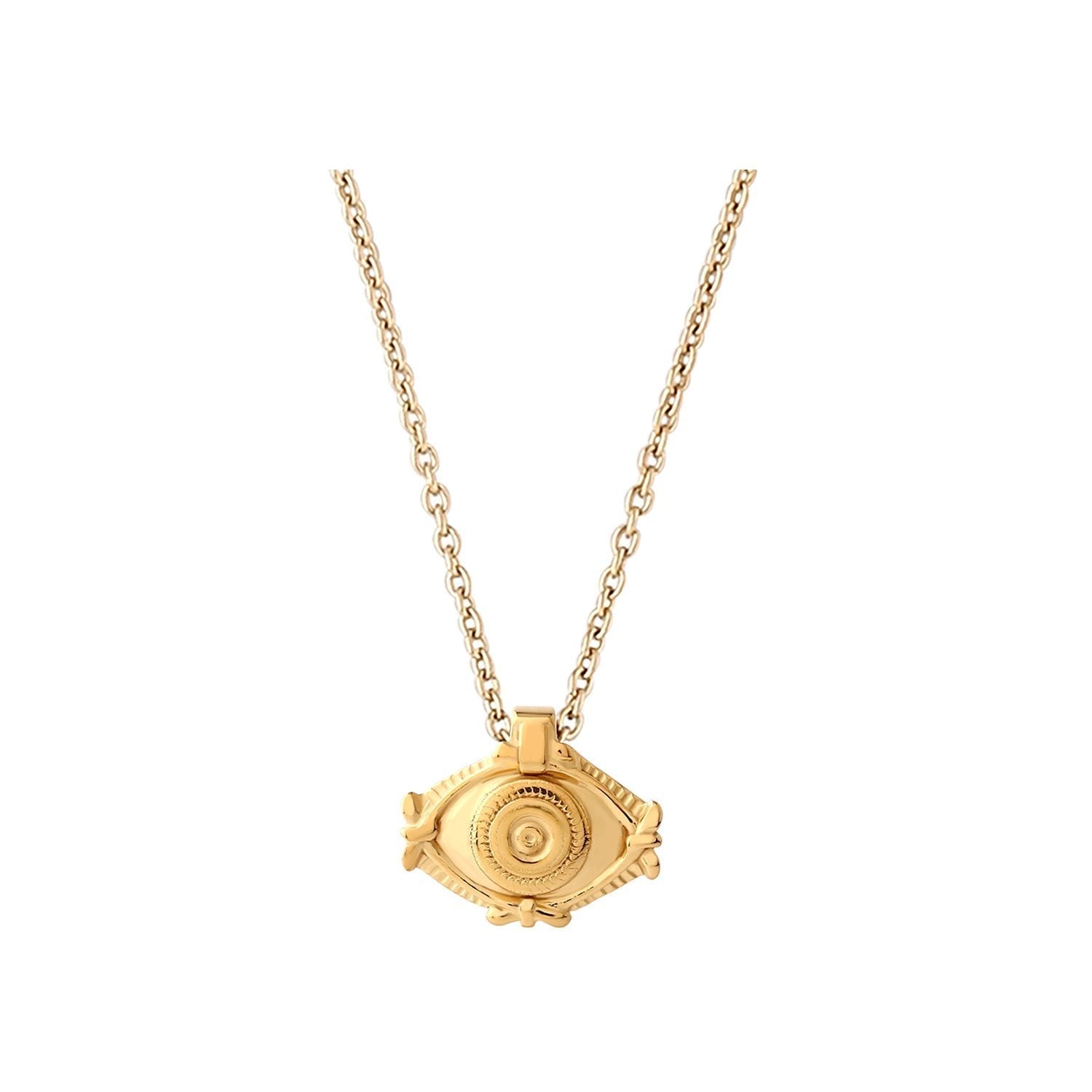 Protection Charm Necklace Gold | Size: .5 in Charm + 16 in.Chain Refurbished - N/A (There is no well-known brand by the name "A refurbished available on Cerqular