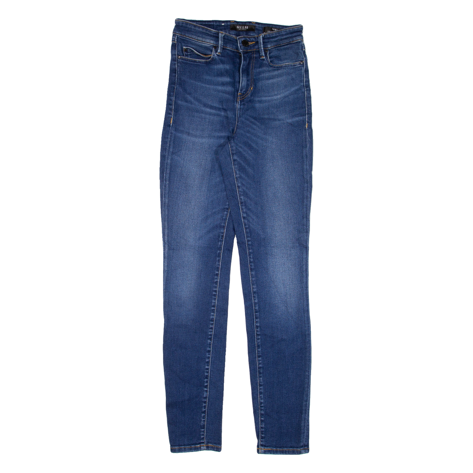 GUESS High Womens Jeans Blue Slim Skinny W24 L28 Refurbished - N/A refurbished available on Cerqular