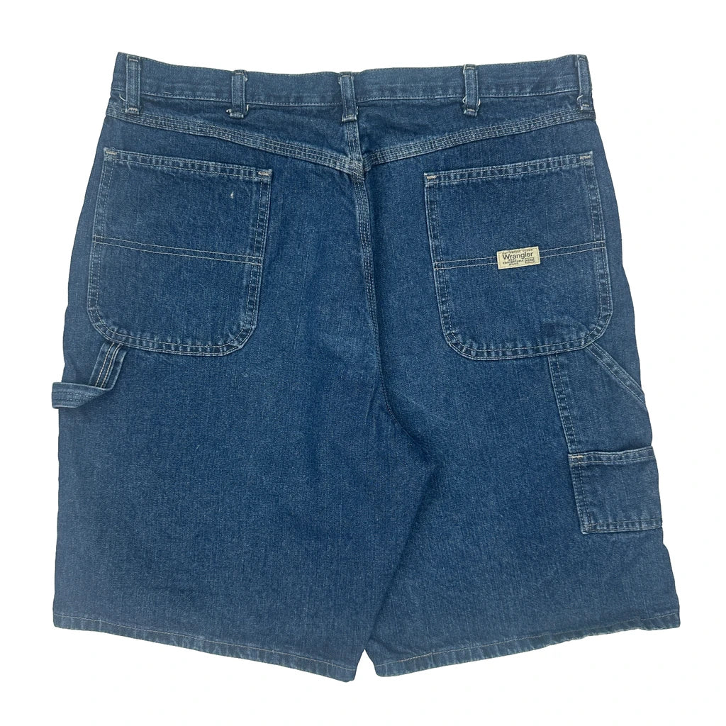 Wrangler Denim Shorts - 36W 10L Blue Cotton Refurbished - Thrifted (note: this is a term often used to describe second- refurbished available on Cerqular