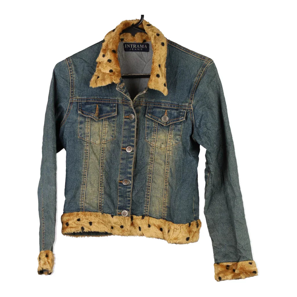 Intrama Animal print Denim Jacket - Small Dark Wash Cotton Refurbished - Thrifted (note: this is a term often used to describe second- refurbished available on Cerqular
