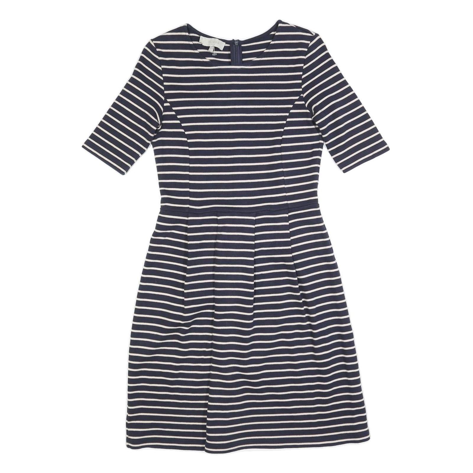 HOBBS LONDON Womens Navy & White Striped Day Jersey Dress Short Sleeve UK 8 Refurbished - N/A refurbished available on Cerqular