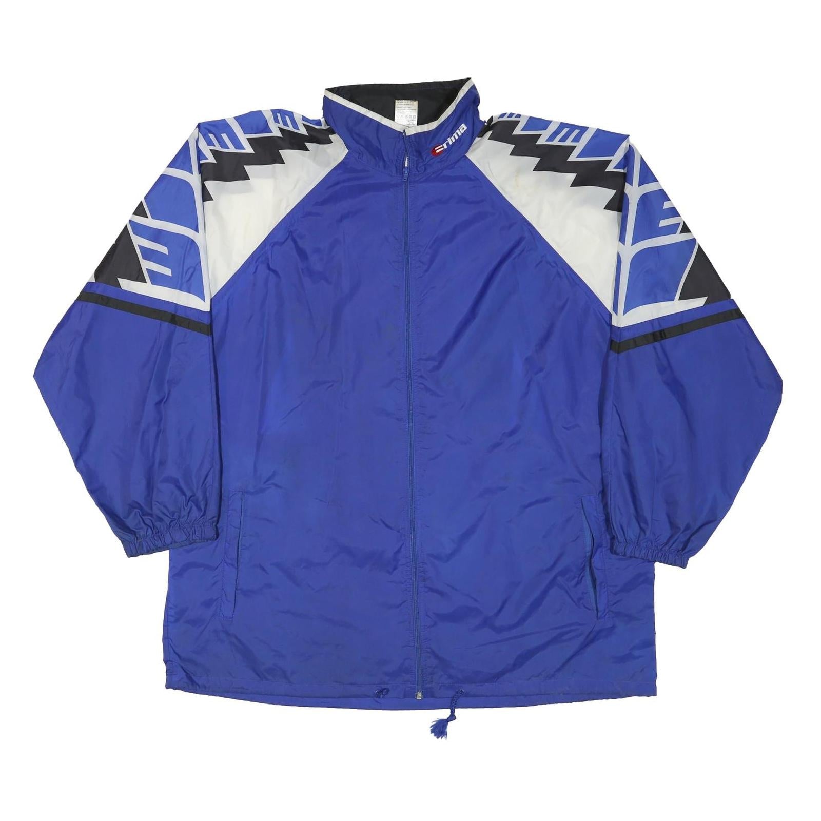 ERIMA Mens Blue Geometric Track Jacket XL Polyester Blend Zip Refurbished - N/A refurbished available on Cerqular