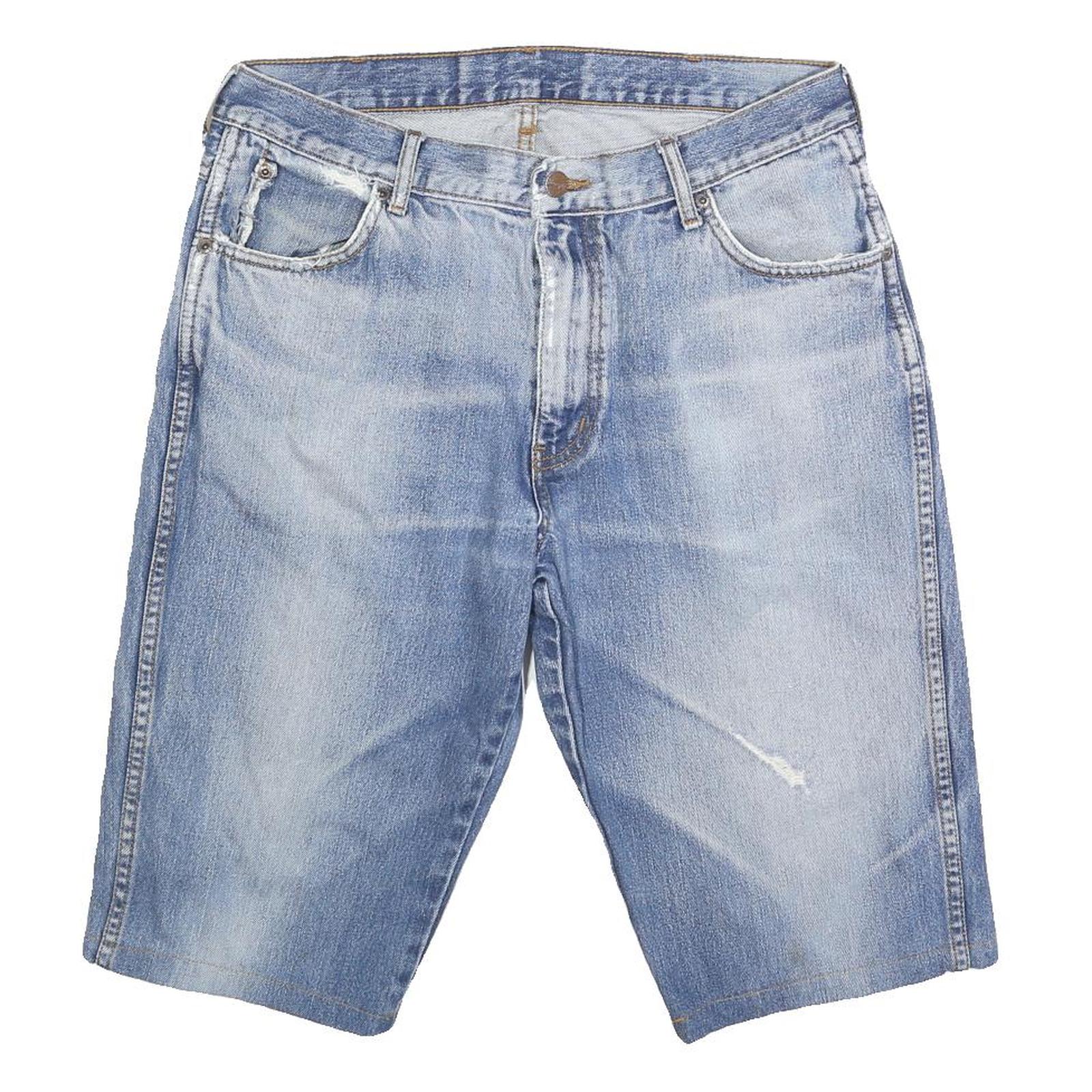 WRANGLER Mens Denim Blue Casual Shorts L W34 Cotton Blend Relaxed Fit Refurbished - N/A refurbished available on Cerqular