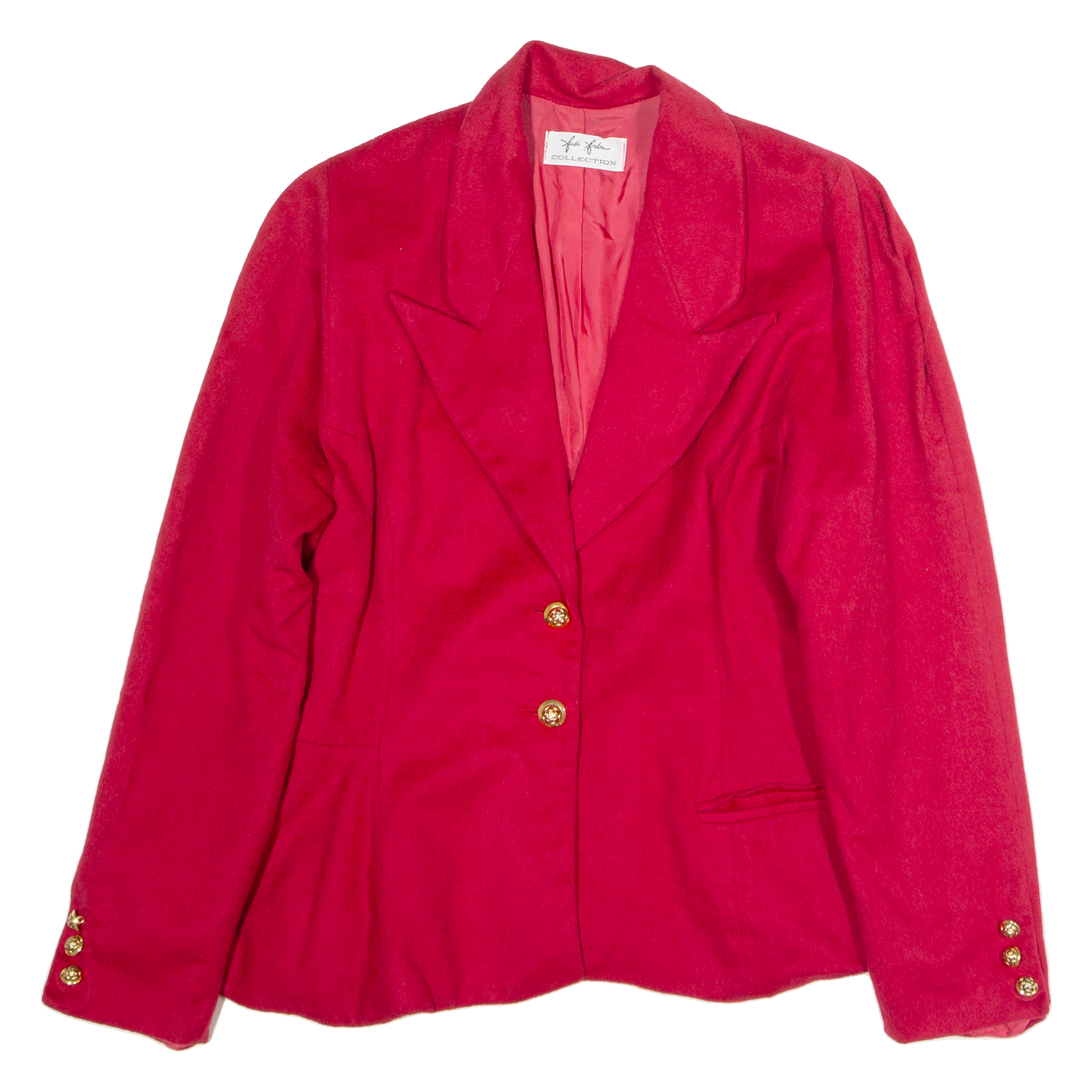 JUDI JORDAN Womens Blazer Jacket Red Wool 90s UK 14 Refurbished - N/A refurbished available on Cerqular