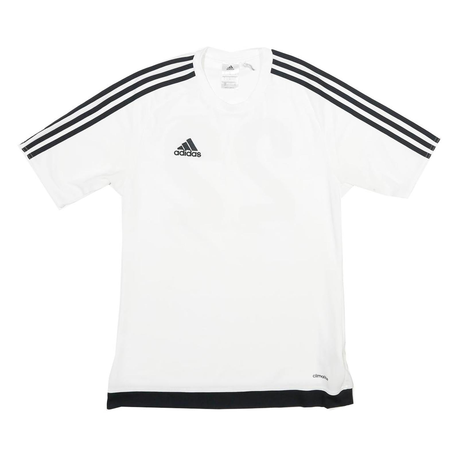 ADIDAS Mens White & Black Football T-Shirt S Short Sleeve Crew Neck Sports Refurbished - N/A refurbished available on Cerqular