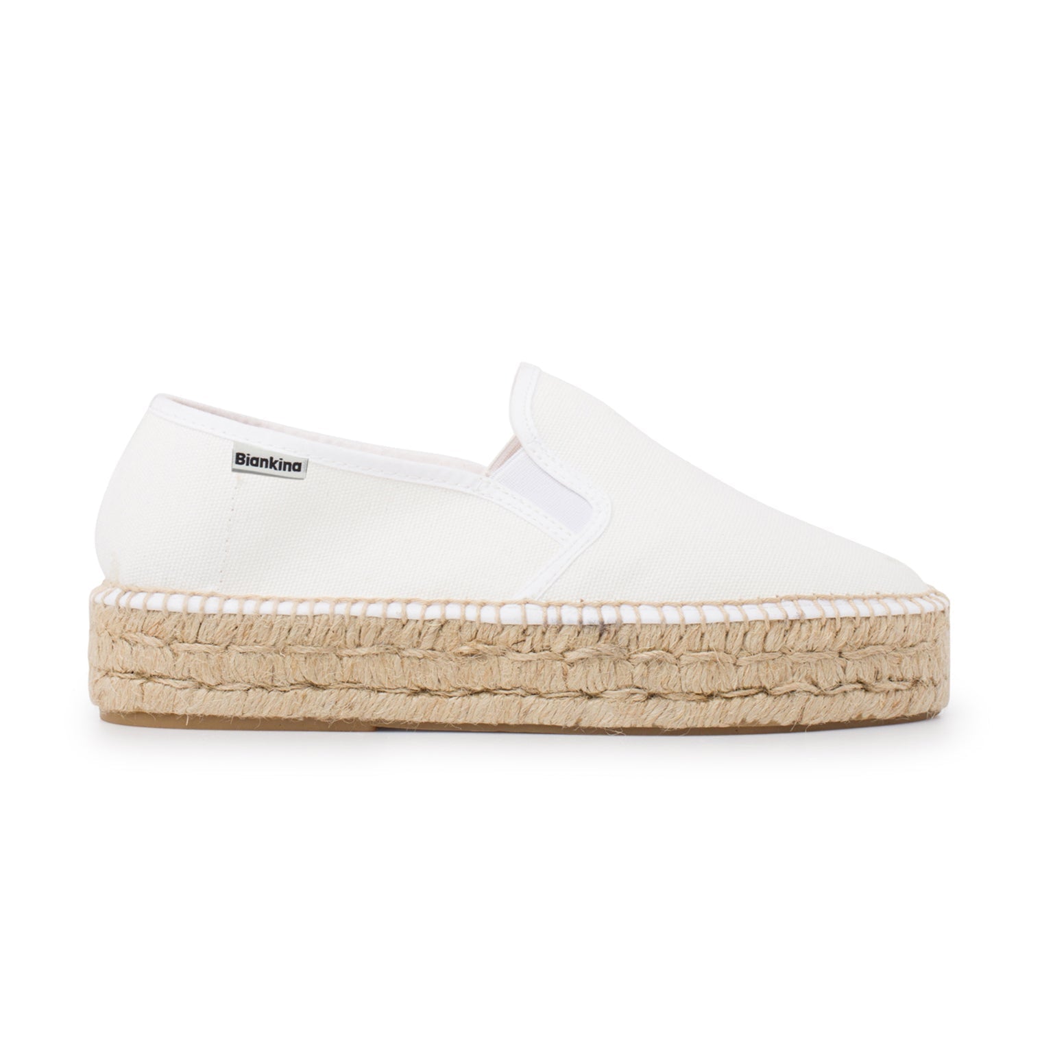 Palma Canvas Espadrille Platform Slip On - White | Select Size: 7.5 US (38EU) | Color: White Refurbished - N/A refurbished available on Cerqular