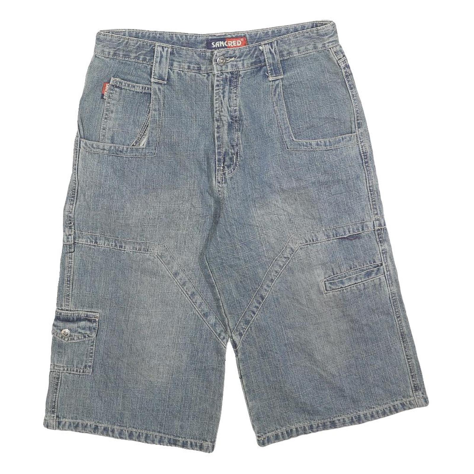 SANCRED Mens Shorts Blue Casual M W30 Cotton Blend Lightweight Summer Wear Refurbished - N/A refurbished available on Cerqular